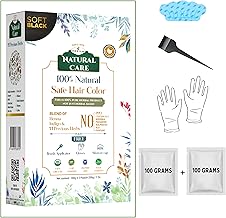 Kokila 100% Natural Safe hair Color | Henna Indigo & 11 Precious Herbs | Soft Black - 1 Pack (2 Pouches 100gm Each)