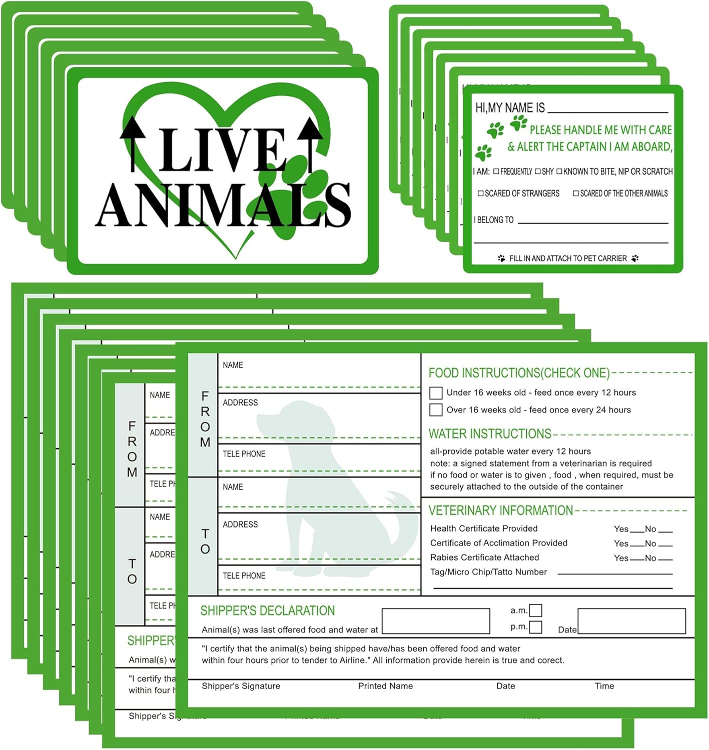 25 Pcs Live Animals Stickers with Arrow Set Live Animal