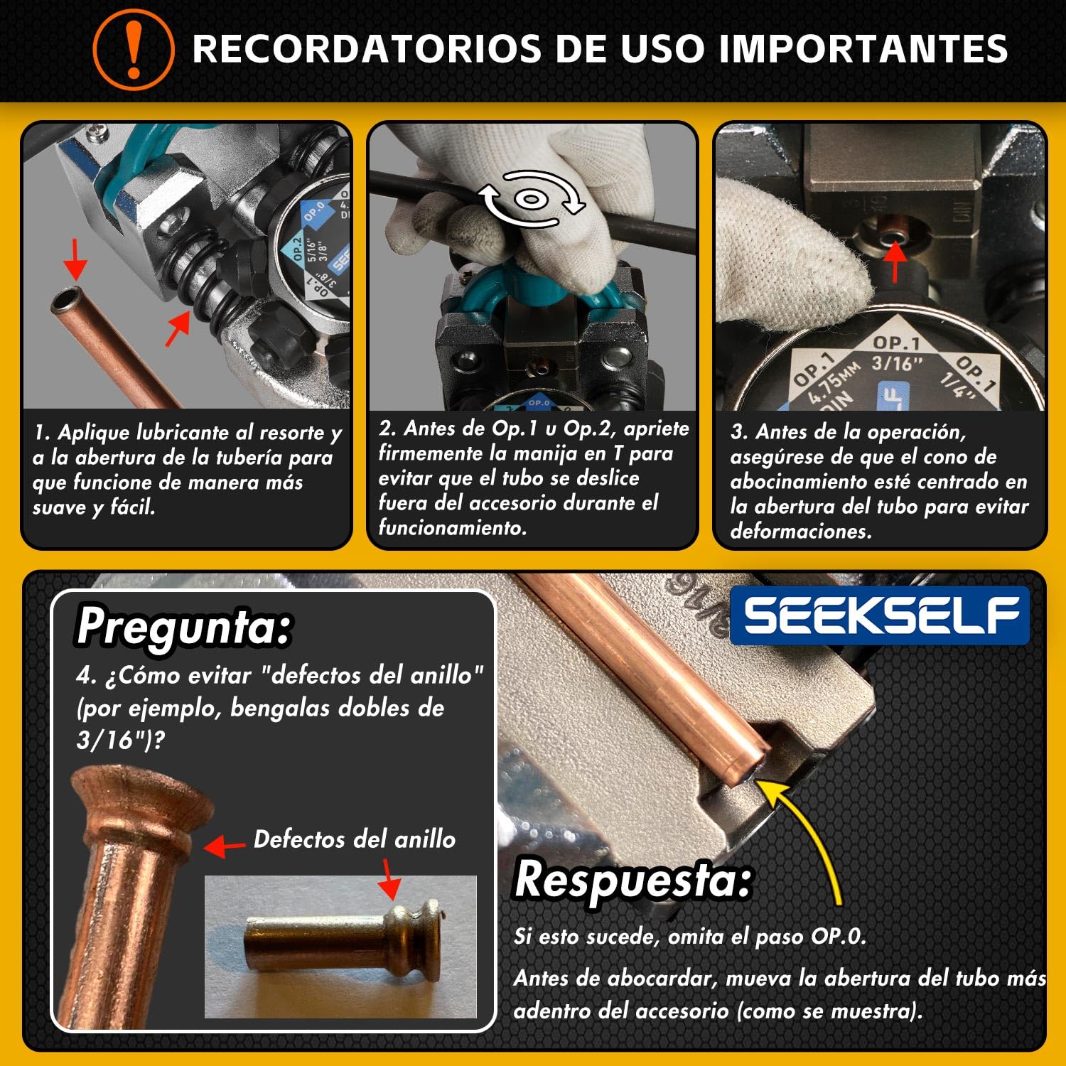Profesional Kit Abocardar Líneas Freno 45° (Simple/Doble/Burbuja) - Incluye 3/16"-3/8" y 4.75mm para Tubos Acero/Cobre - Herramientas Mecánicas