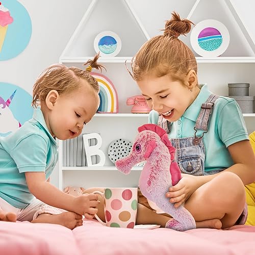 Miniatura 5 de DolliBu - Peluche de caballito de mar rosa, súper suave, lindo animal de peluche para niños y adultos, adorable juguete de regalo para niñas y