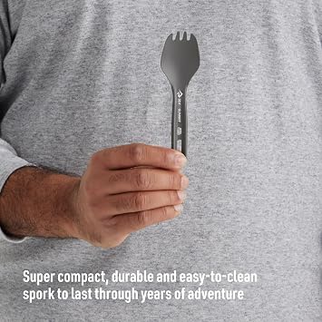 Sea to Summit Frontier Ultralight Short-Handle Spork | Ultralight, durable hard-anodized aluminum spork with a reinforced handle is built for minimalist backcountry adventures