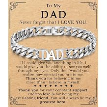 Teen Boys Mens Bracelet for Dad Daddy Uncle Husband Papa Son Husband Nephew Grandson Brother, 9MM Stainless Steel Cuban Link Chain Bracelet Jewelry Valentines Fathers Day Christmas Graduation Gifts