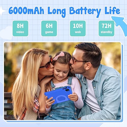 Miniatura 6 de Tableta para niños, tableta Android 15 para niños de 10 pulgadas Octa-Core, 12GB+64GB+2TB almacenamiento expandible, funda EVA, control parental,