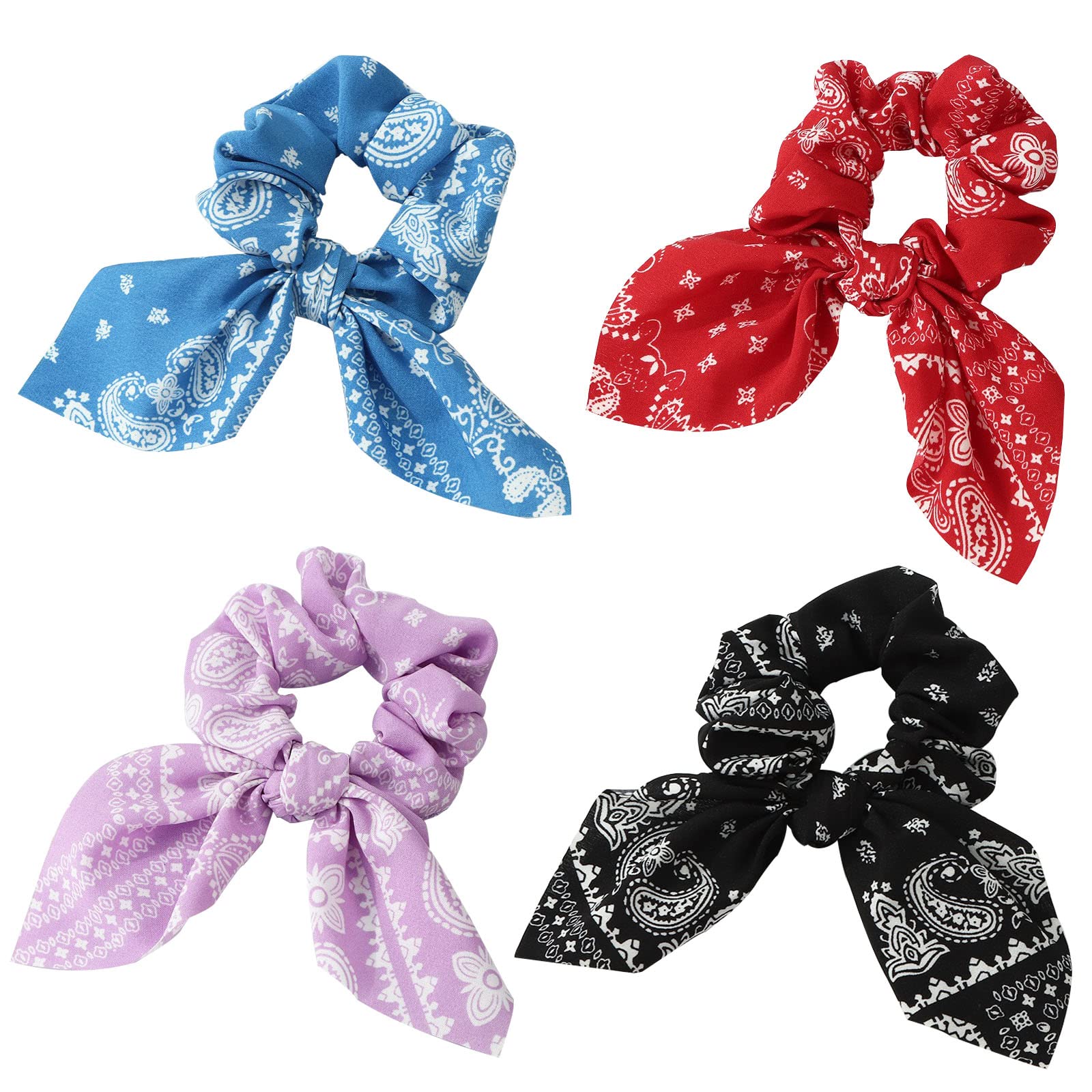Cute Bow Scrunchies, Paisley Ponytail Holder, Bunny Ear Hair Ties, Chiffon Hair Band, Hair Accessories for Girls