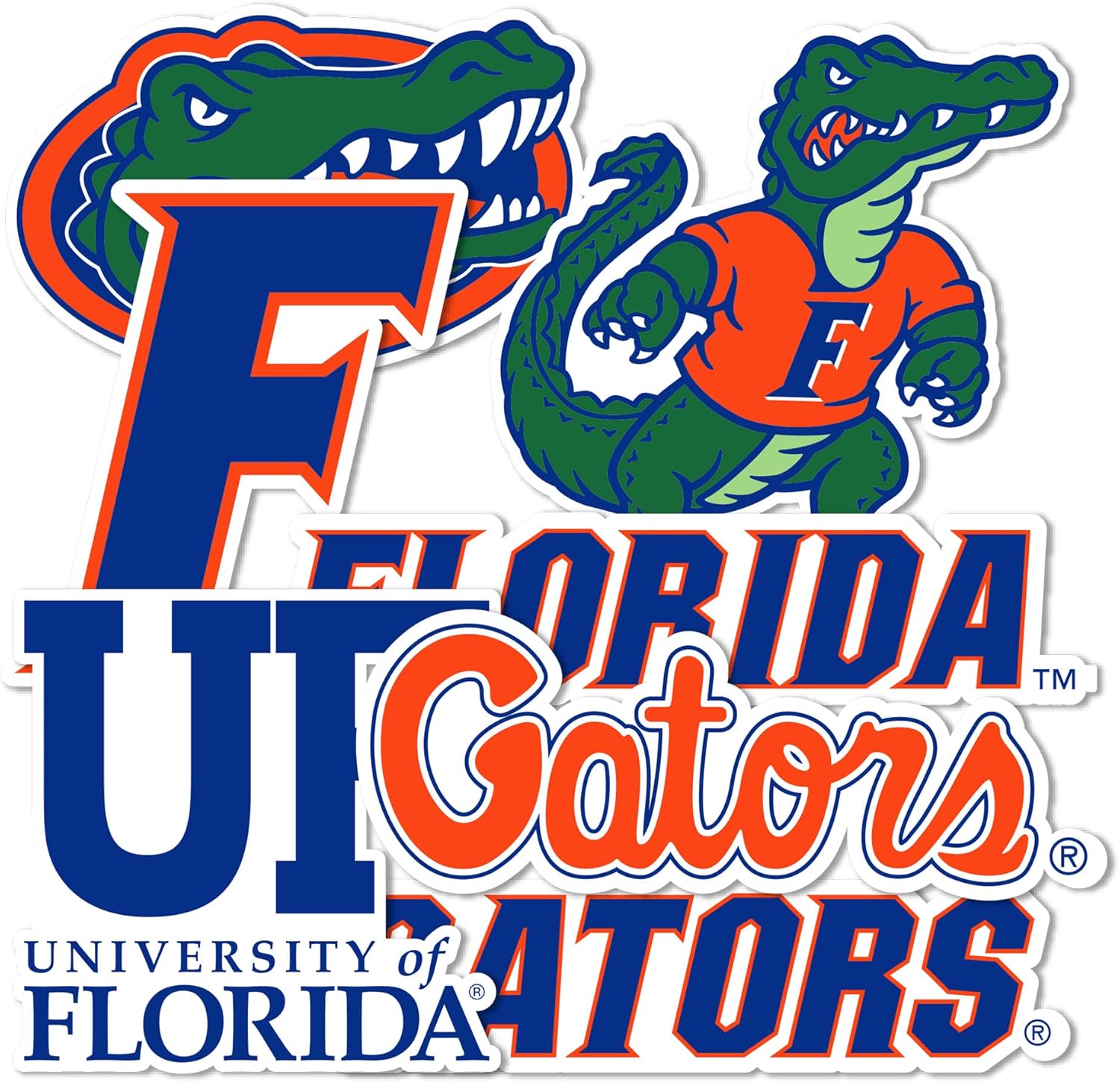 Desert Cactus University of Florida Sticker UF Gators Sticker Vinyl Decals Laptop Water Bottle Car Scrapbook Sheet T2 (Type 2)