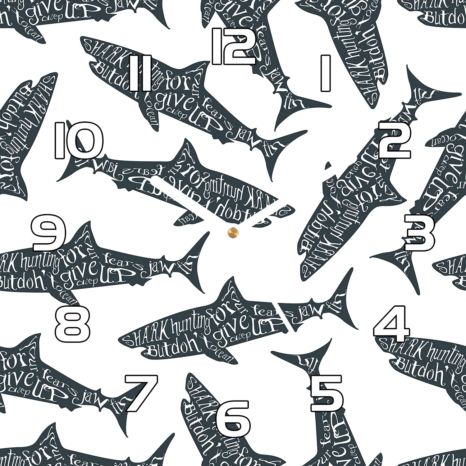 Horloge en verre 30x30 cm Sharks cadran cuisine salon modernise votre deco