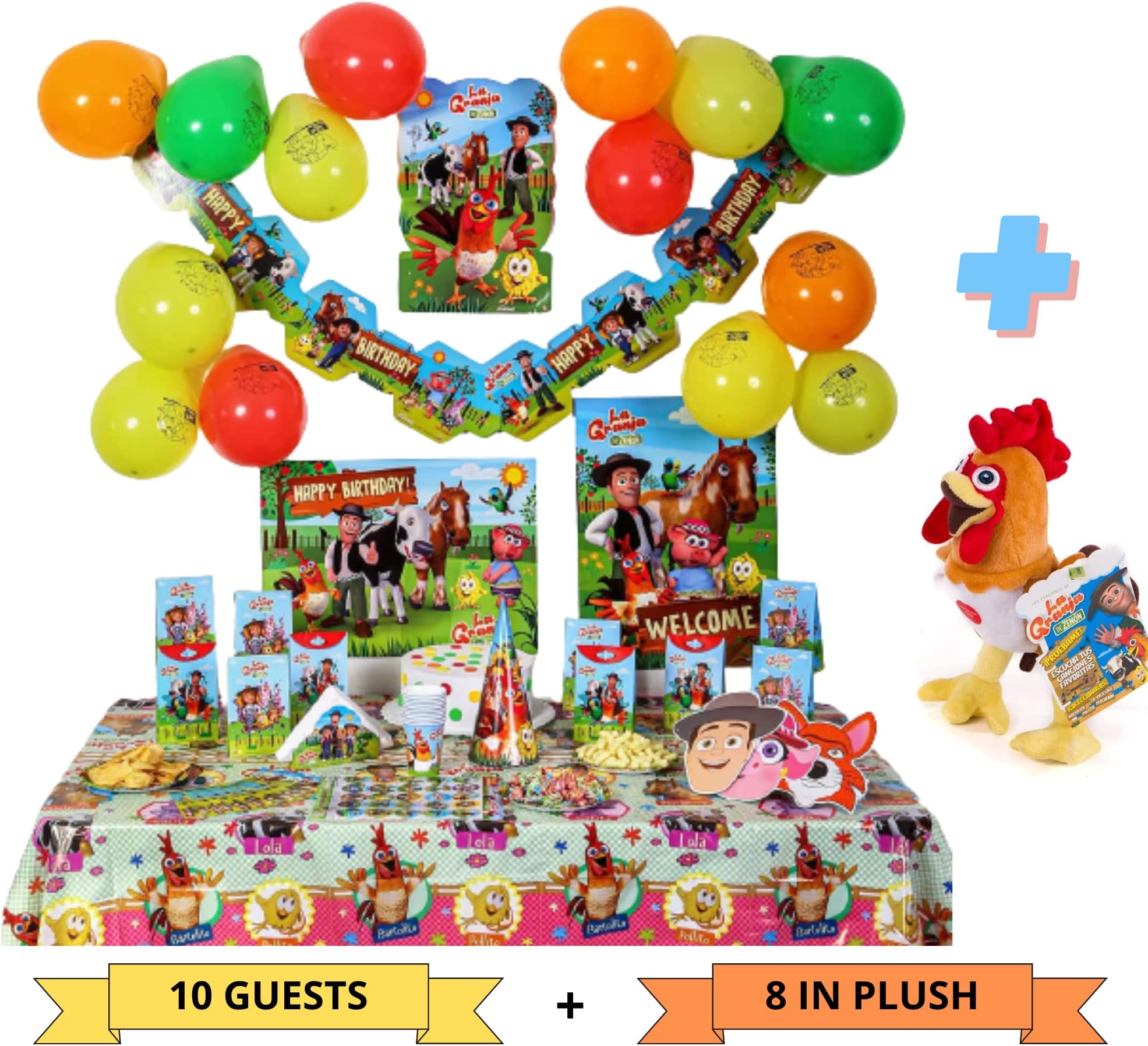 LA GRANJA DE ZENON Supply Birthday | Party Decorations Set + Bartolito Plush | Serves 10 for Creating Theme Party | Plush Musical 8 in.…