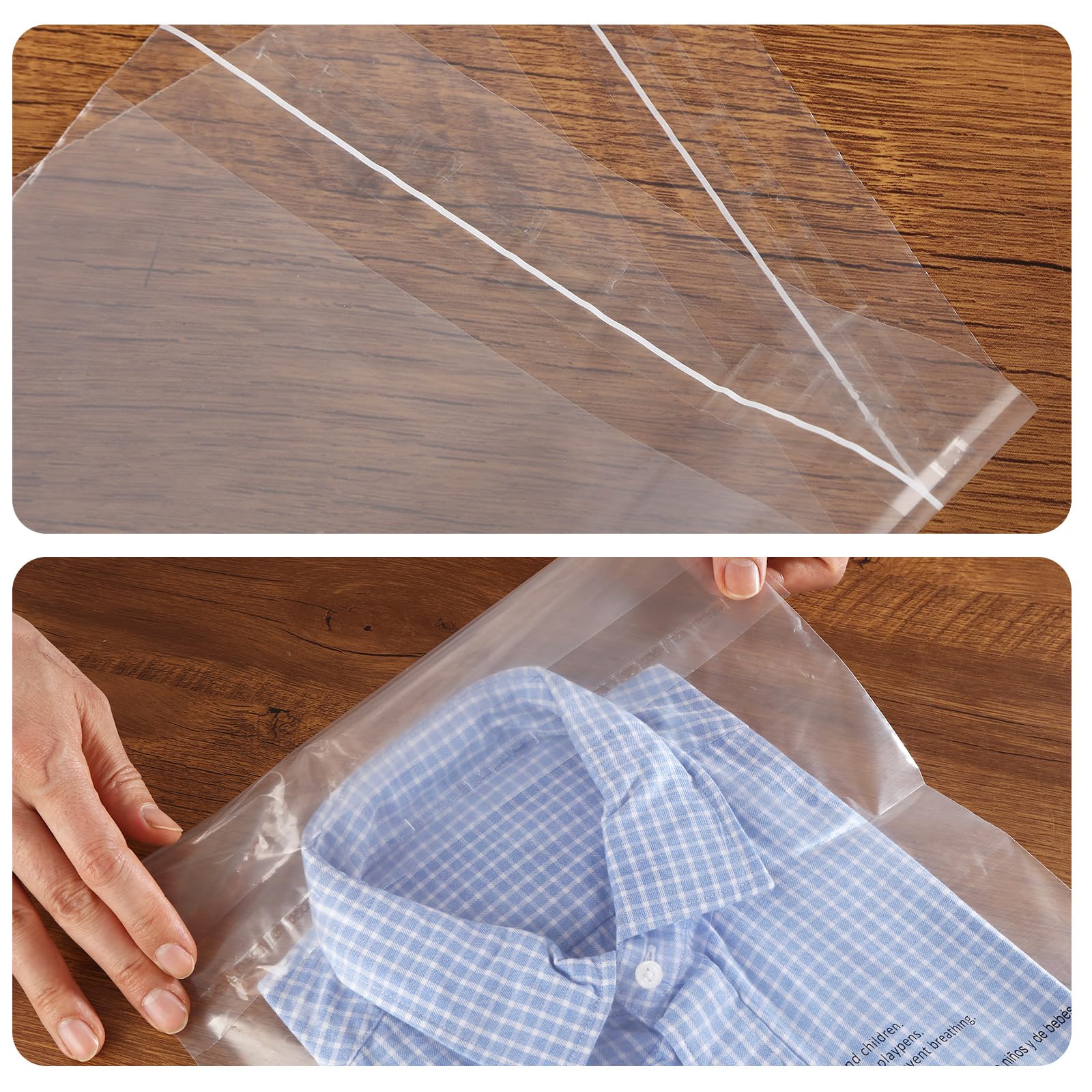 Wiederverschließbare Beutel 50 Count 10x13 Inch Clear Poly Self Seal Bags With Suffocation Warning 1 5 Mil Thick L 434973