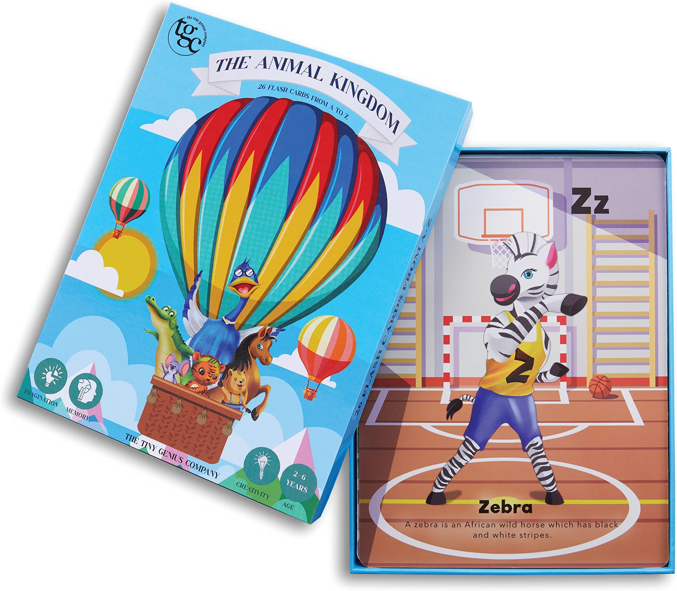 TGC Jumbo Alphabet Flash Cards – 26 Pcs, Ages 1-6, Easter & Summer Educational Learning, Animal ABC Flash Cards for Kids, Letter Recognition & Vocabulary, Fun & Interactive for Preschool & Home Use