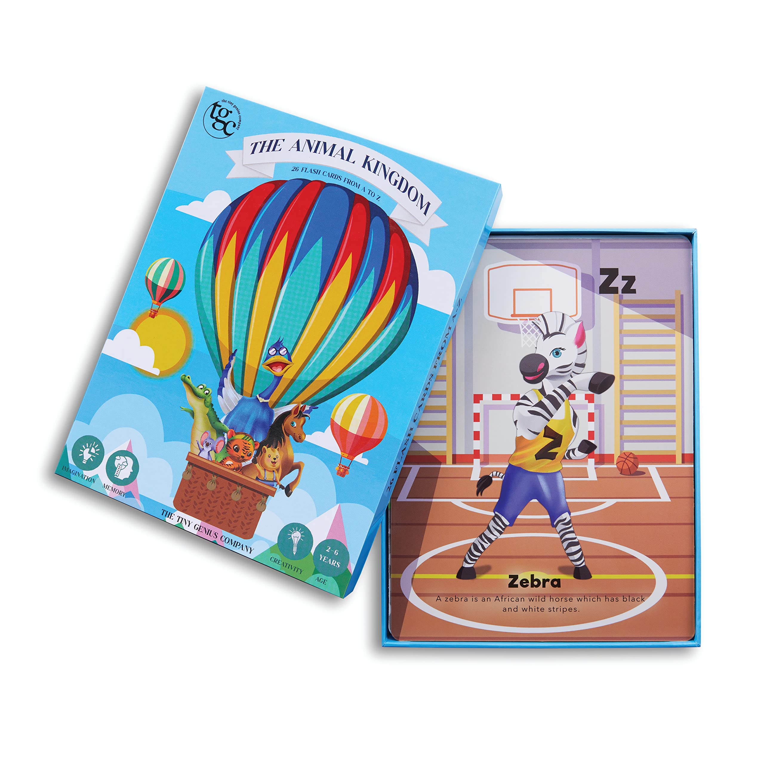 TGC Jumbo Alphabet Flash Cards – 26 Pcs, Ages 1-6, Easter & Summer Educational Learning, Animal ABC Flash Cards for Kids, Letter Recognition & Vocabulary, Fun & Interactive for Preschool & Home Use