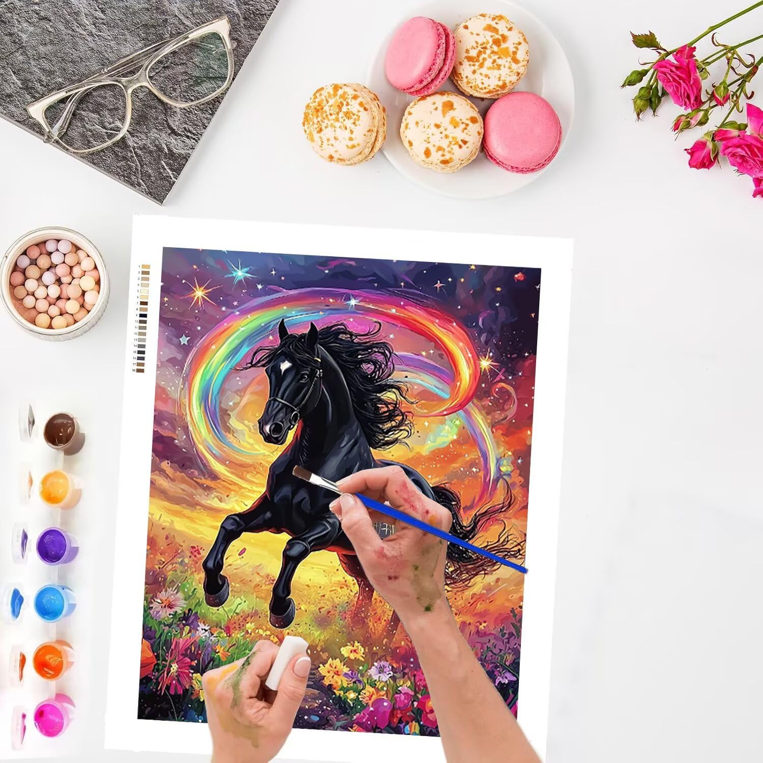 Dipingere con i Numeri Cavallo sotto il cielo stellato, 60x80cm s-1016