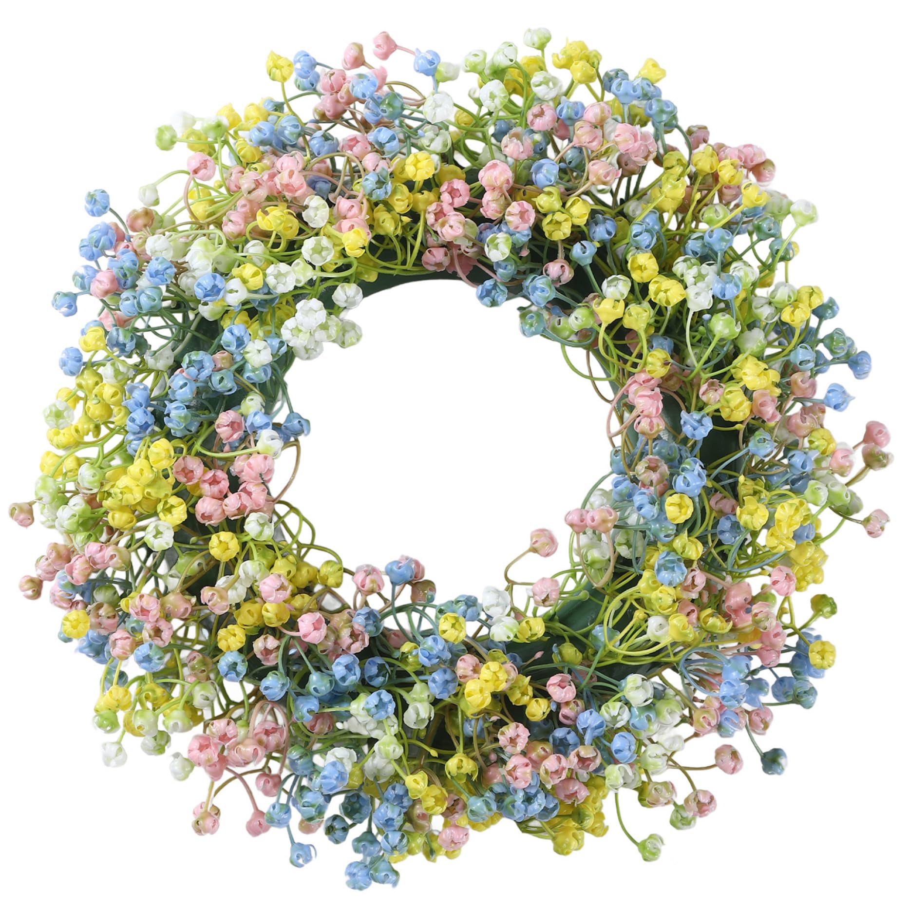 Couronne de Pâques décoration porte printemps extérieure et intérieure à fausses fleurs