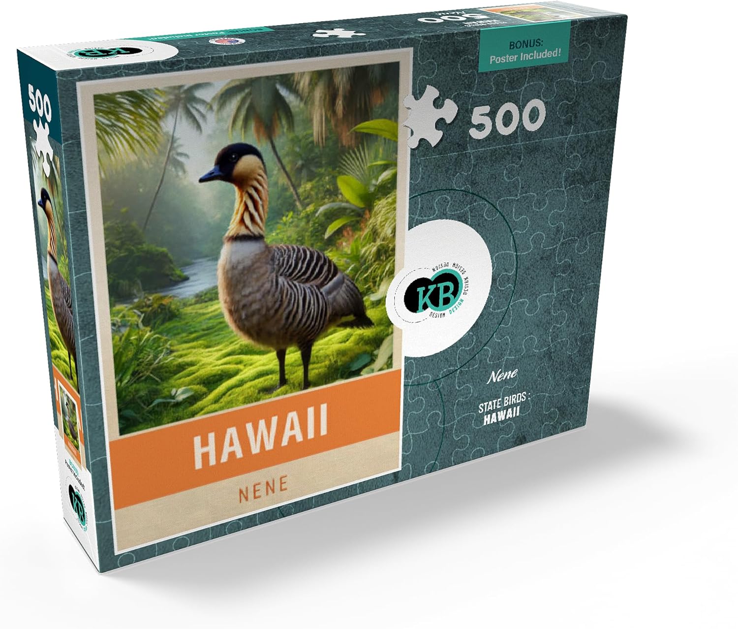 MyPuzzle State Birds Series: Hawaii, Nene - Premium 500 Piece Jigsaw Puzzle for Adults