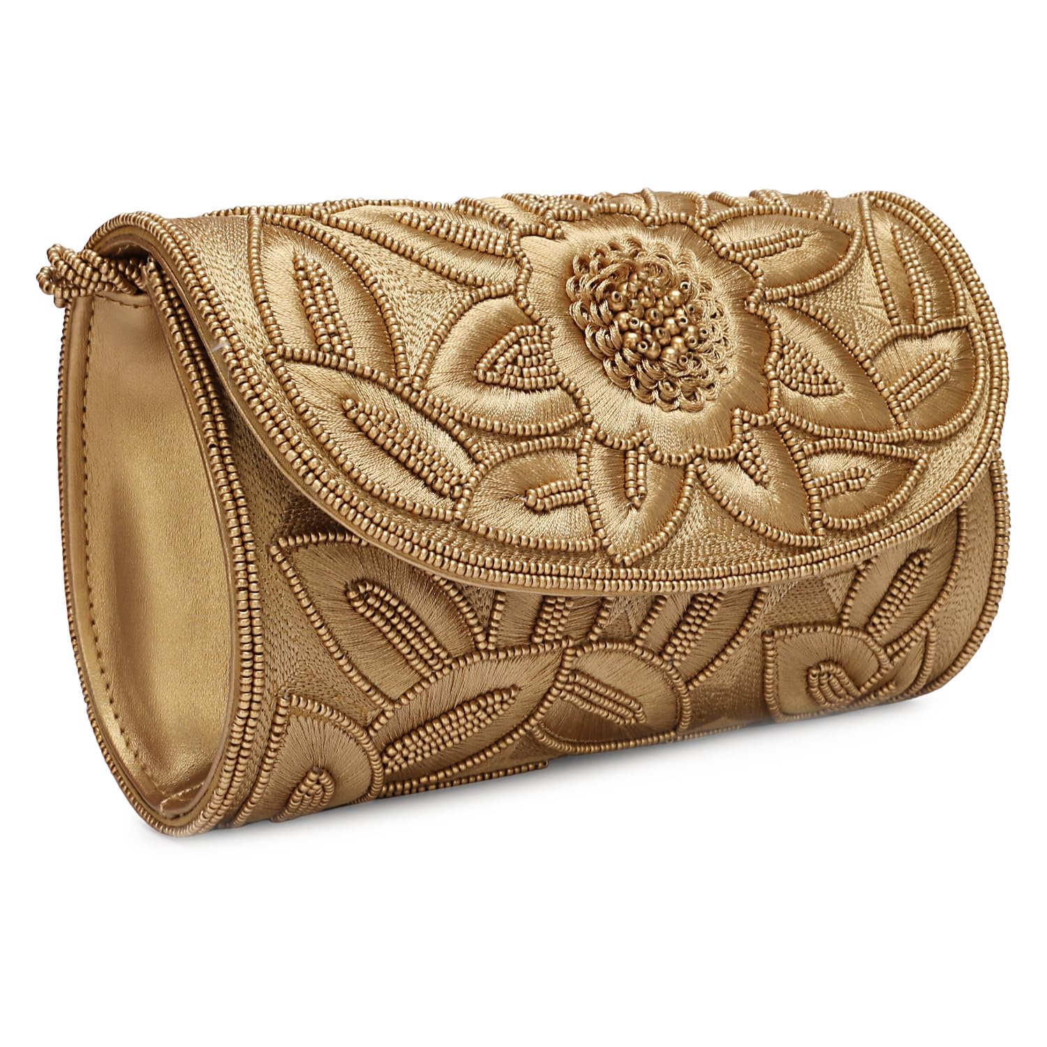LONGING TO BUY Pochette da donna con perline floreali e tracolla