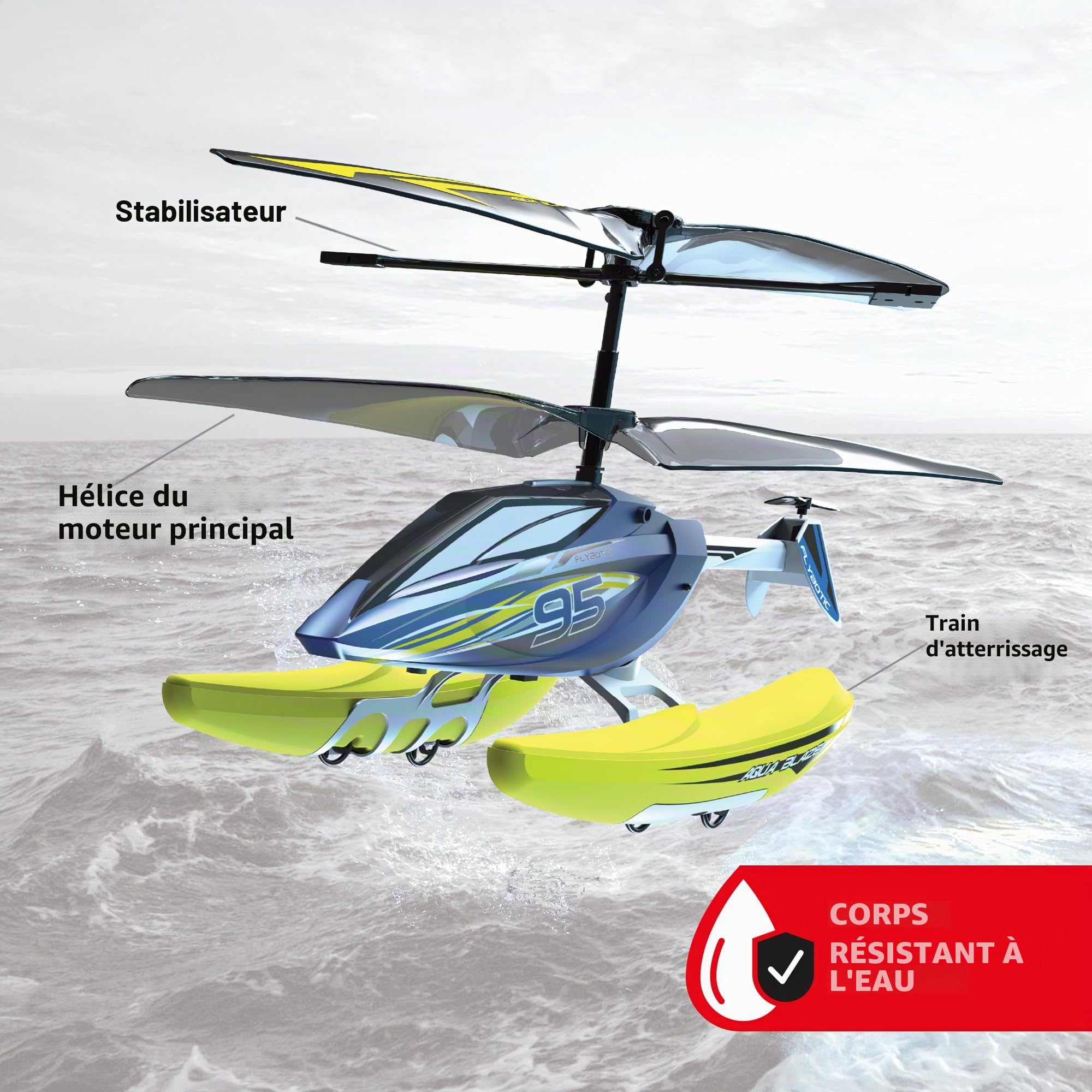 Hélicoptère Auto-levant Jouet Bizak FLYBOTIC Hover Blast - Hélicoptère Radiocommandé Avec 16 Fusées, Télécommande 2.4 GHz, Pour Enfants Et Adultes Hélicoptère Tir De Fusées Pour Enfants