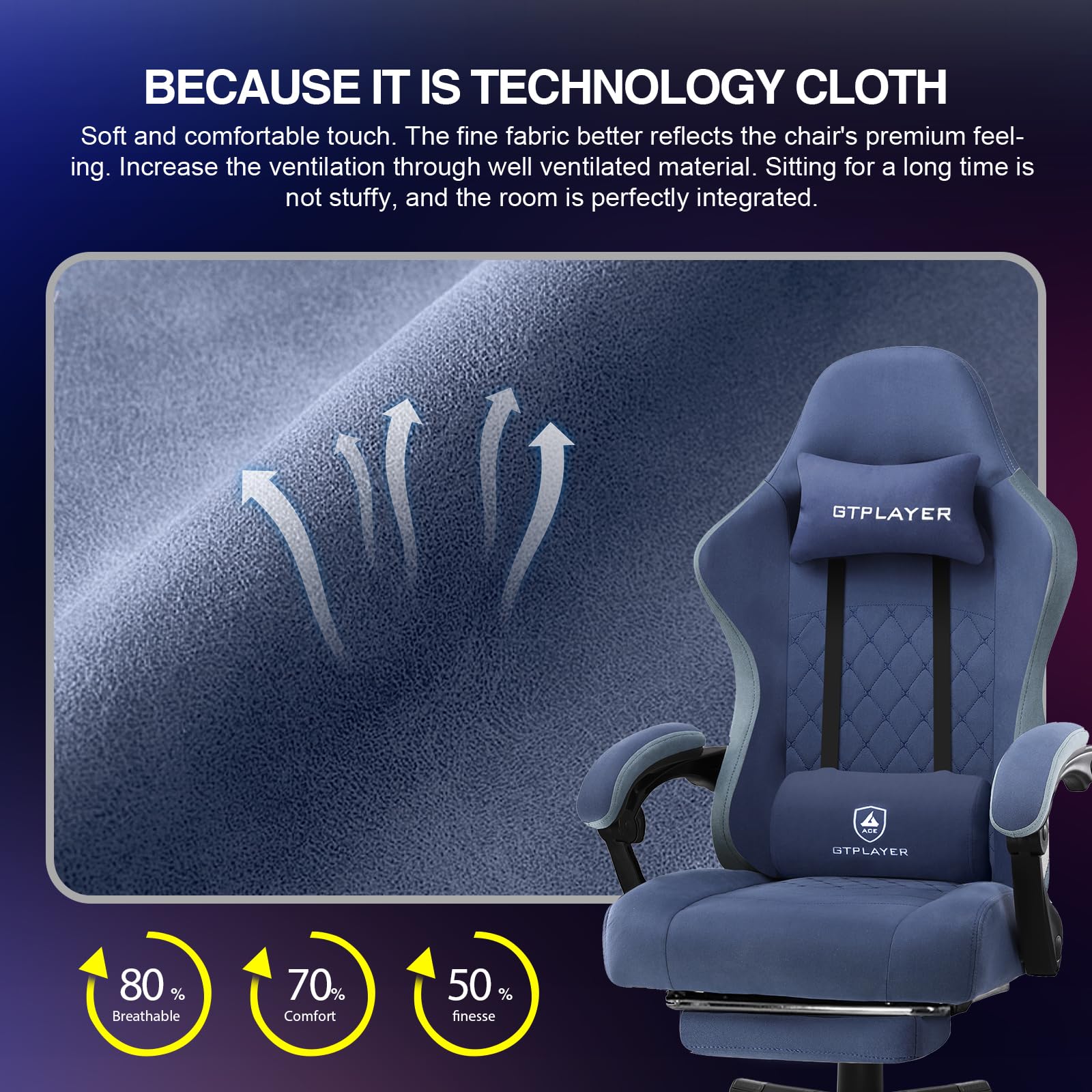 GTPLAYER LR002DeepBlue Gaming Chair