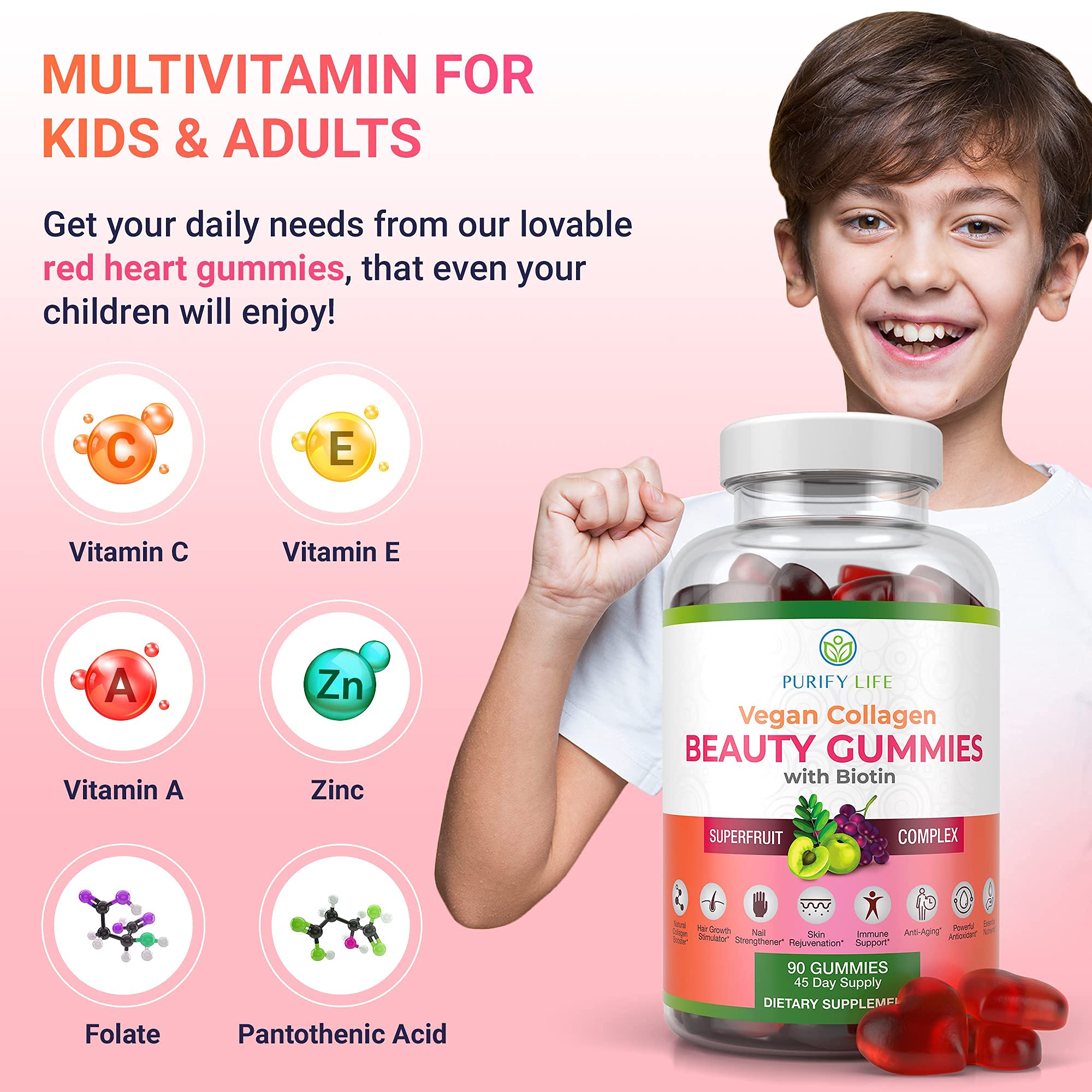 Vegan Collagen Booster Gummies with Biotin, Support Hair, Skin, Nail Health — Amazon image 5