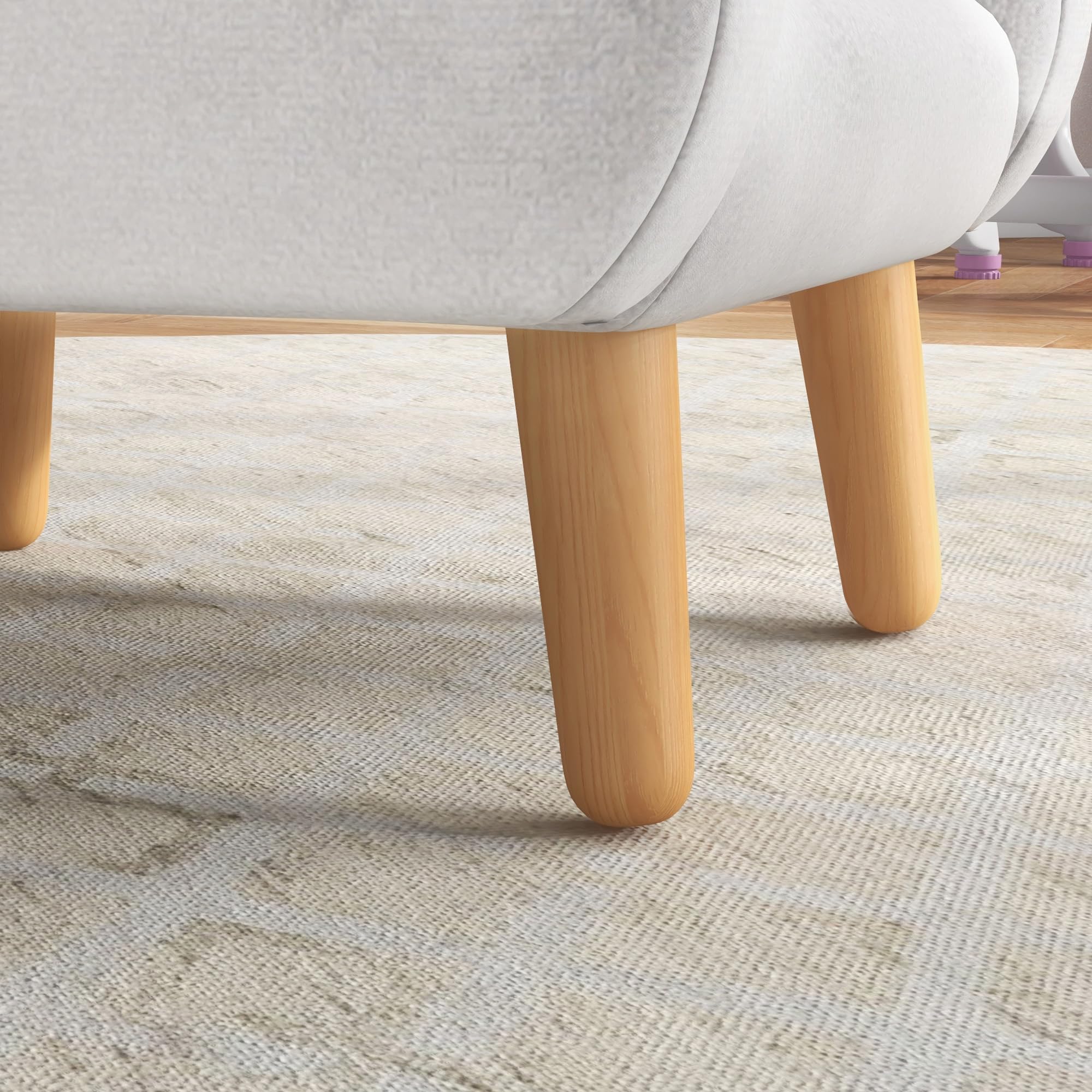 ZONEKIZ Poltroncina per Bambini Stile Scandinavo con Braccioli a Nuvola, Poltrona Piccola per Bambini fino a 3 Anni in Tessuto, 46x51x55 cm, Bianco