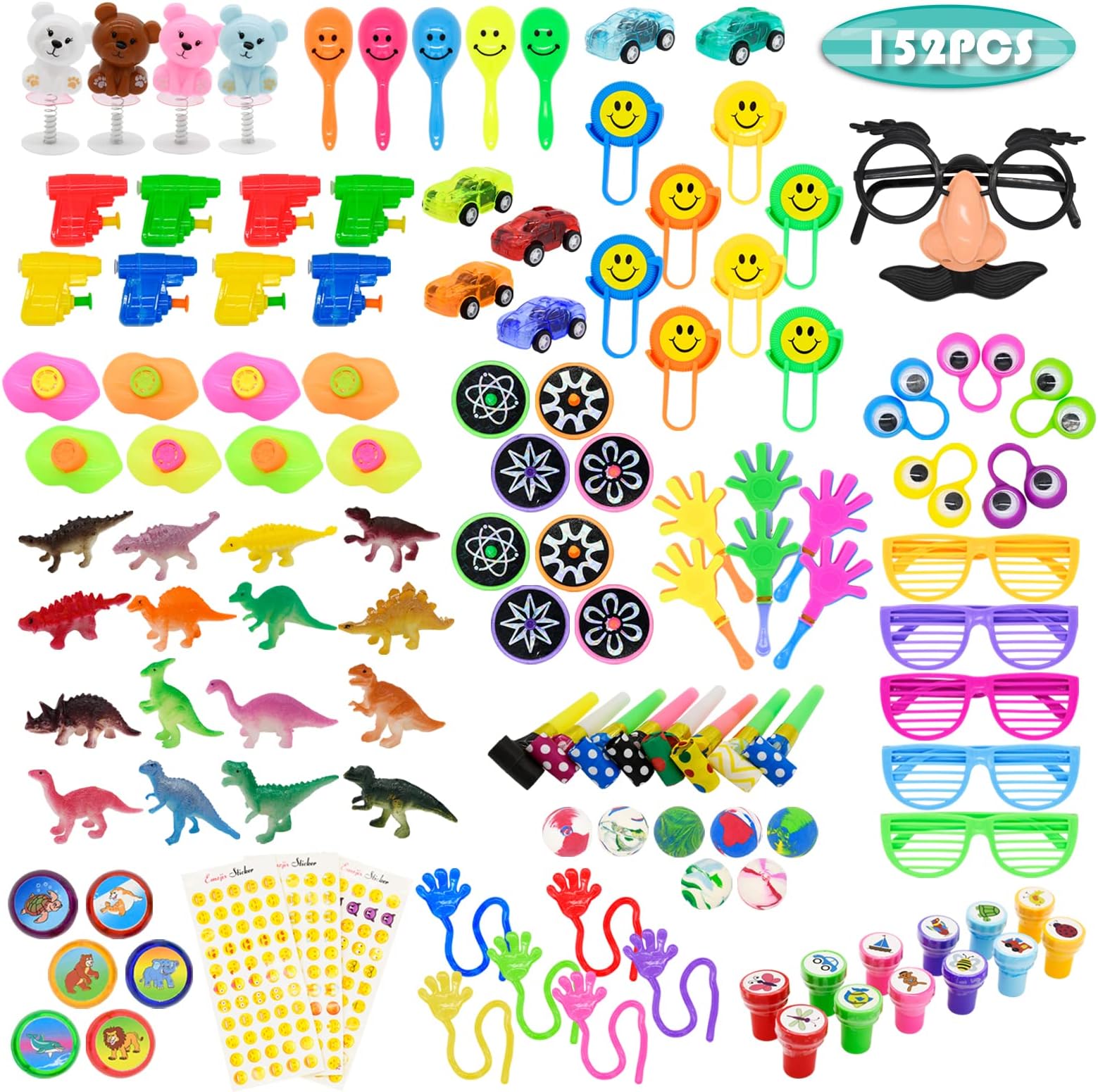 Kissdream 152 Pcs Party Toys Assortment for Kids Birthday Party Favors Carnival Prizes Box Goodie Bag Fillers Classroom Rewards Assorted Pinata Fillers,Bulk ToysTreasure Box for Boys and Girls