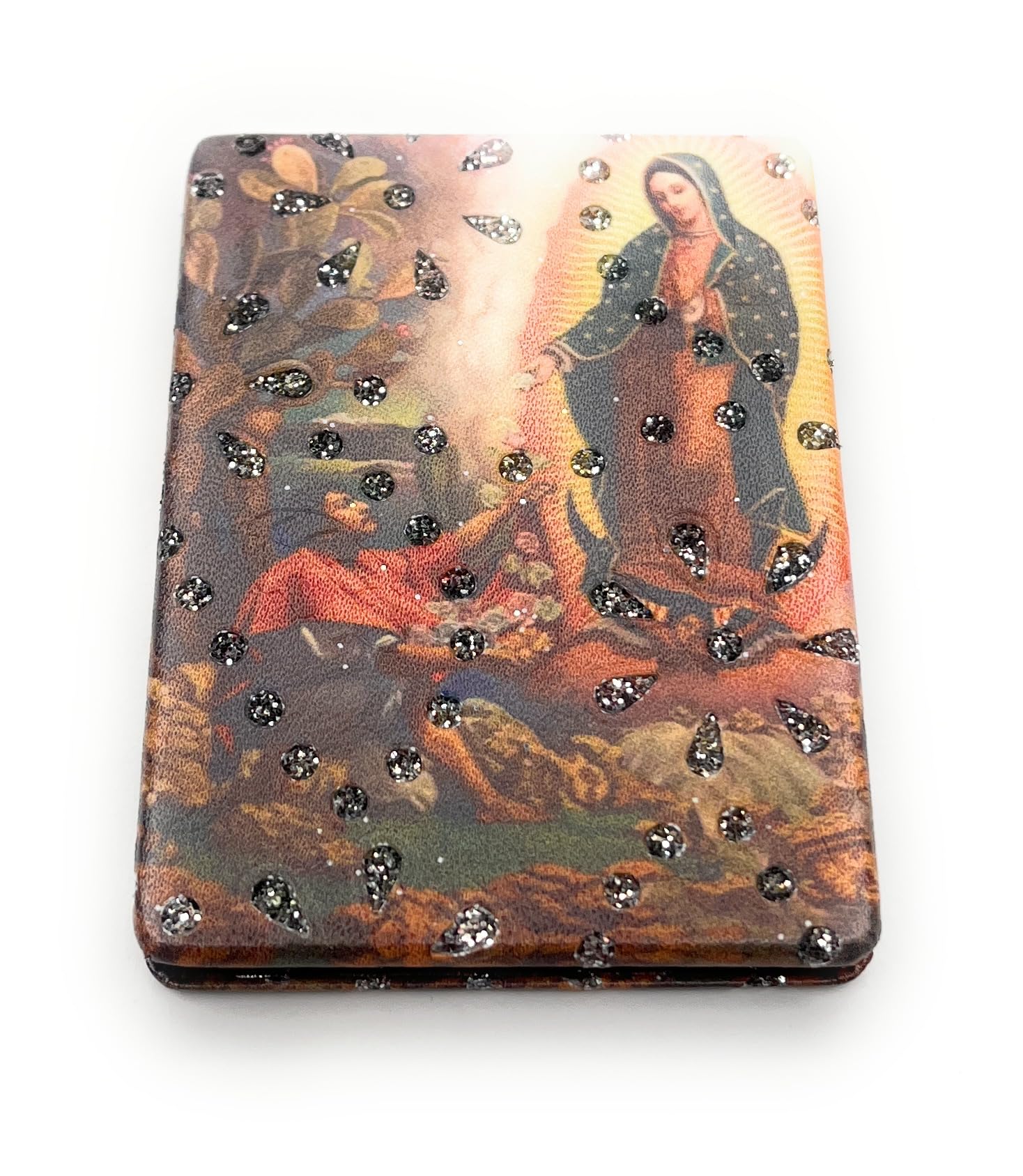 Generic 1 Religious (Virgin Mary, St Jude, St Joseph) Compact Makeup Pocket Mirror Double Sided 1x/2x Magnifying PU Leather Mirror Foldable Easy to Carry Great Gift for Your Loved Ones (Guadalupe 1)