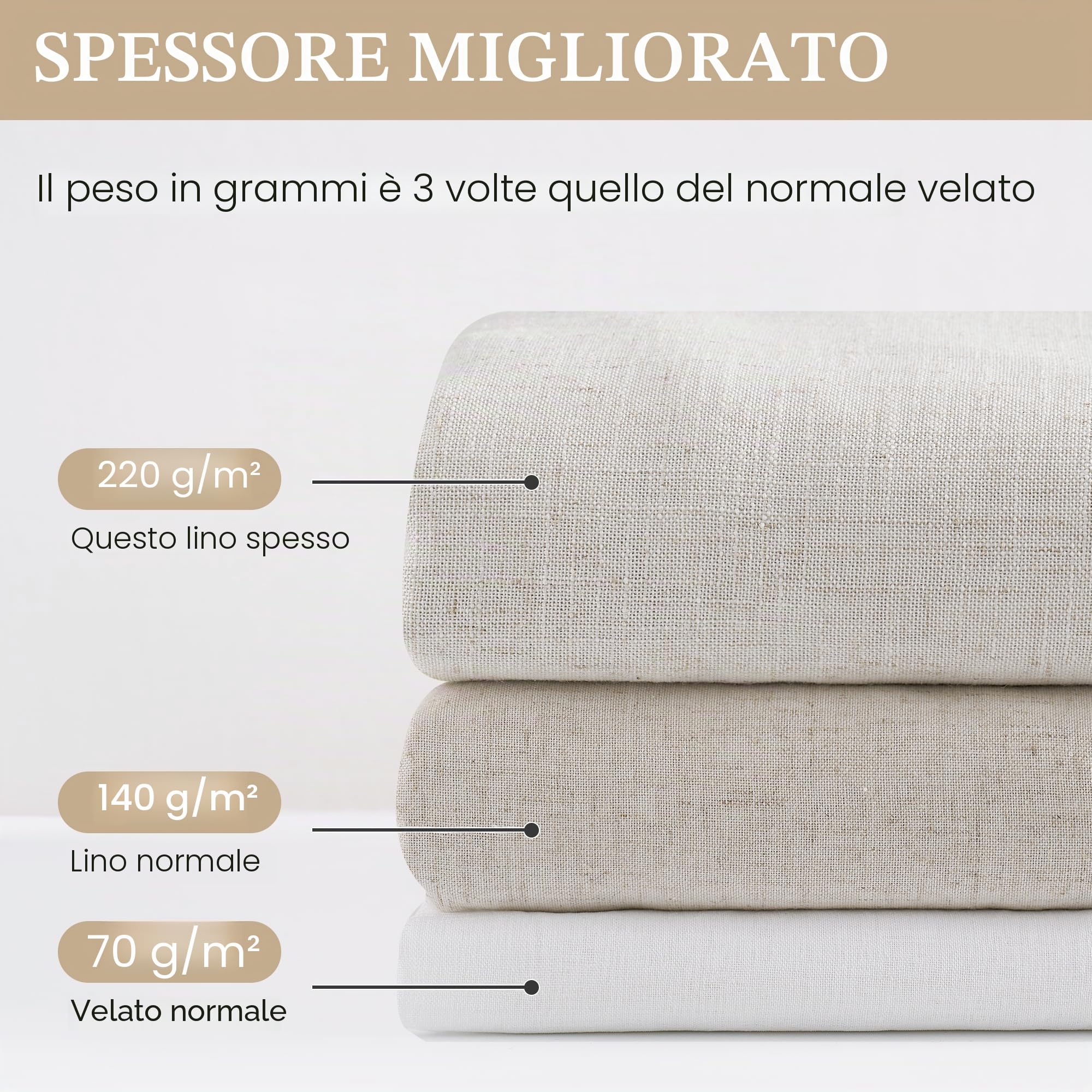 PONY DANCE Tende Soggiorno in Lino 220g/m² Filtro Luce per Interni 2 Pezzi L 140 x A 225 CM Tenda Semitrasparenti Camera da Letto con Anelli Linen Curtains Cameretta Bambini, Bianco Lino Naturale
