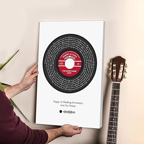 Vista 78 de VICILO Póster de letras de canciones personalizadas, enmarcado, lienzo personalizado, arte de pared, regalos para el día de San Valentín para él