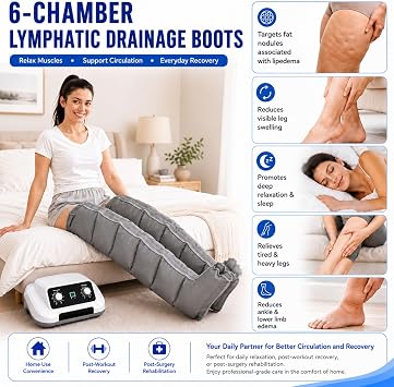 SenhE Pneumatic Compression System Lymphatic Drainage, 6‑Chamber Pneumatic