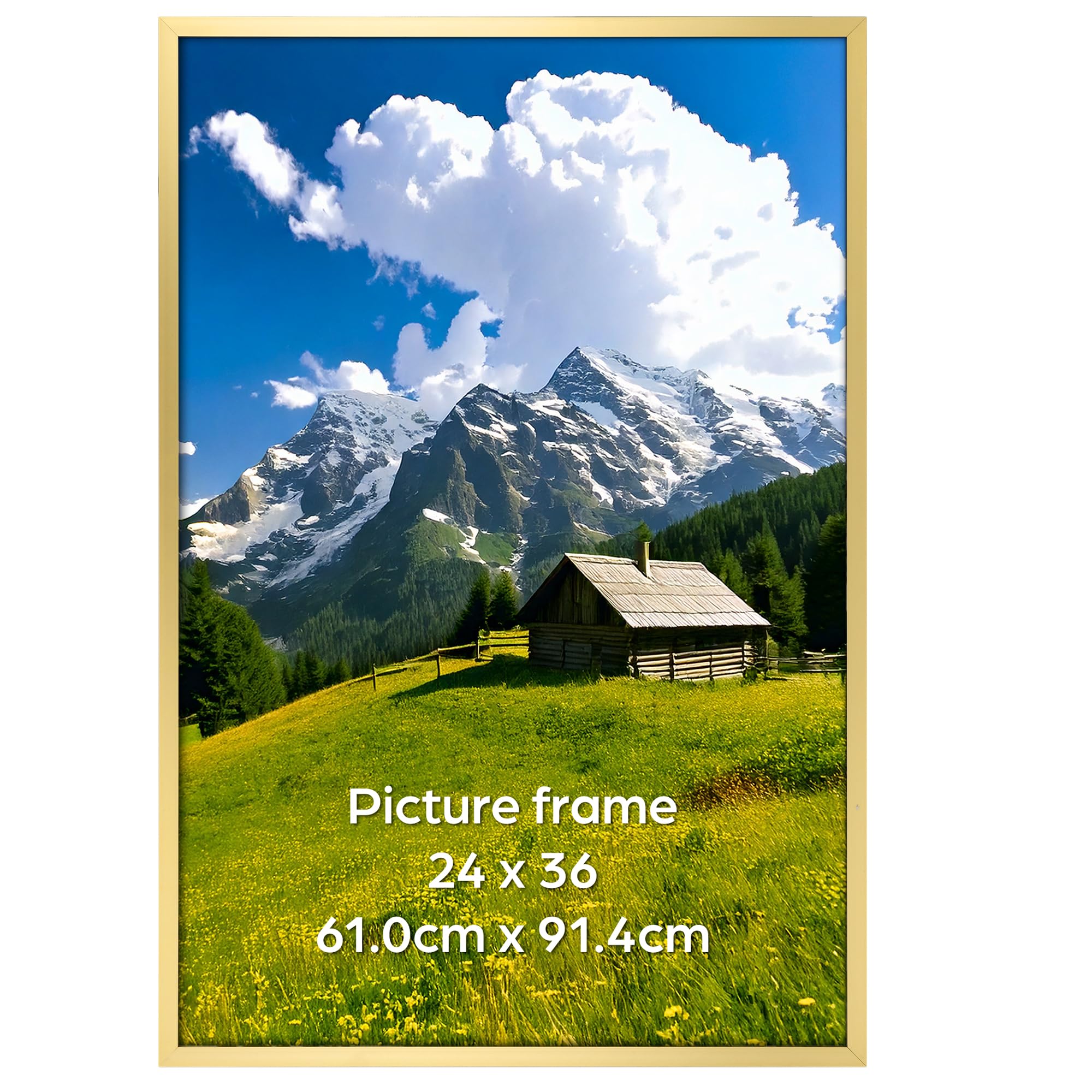 Ditwis 60x90cm Picture Frame Gold, Aluminium Photo Frame for Posters and Photos, Large Frame for Living Room, Office, Gallery Wall Mount Display — image 1