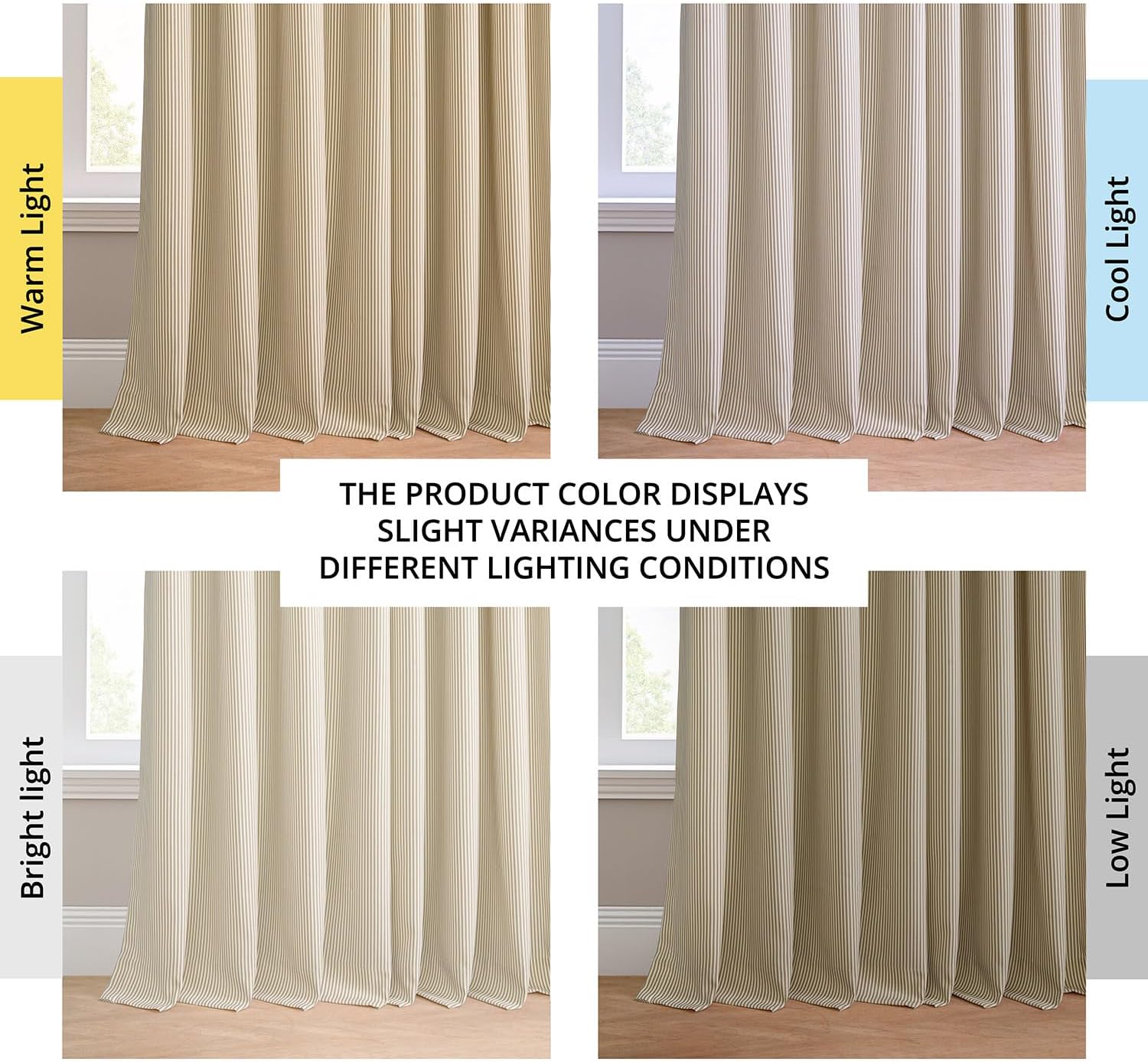 HPD Half Price Drapes Villanova Striped Grommet Outdoor Curtains for Patio (1 Panel) - UV & Water Resistant Light Filtering 200 GSM Polyester Curtains - 50W x 96L, Coastal Beige Thin Stripe