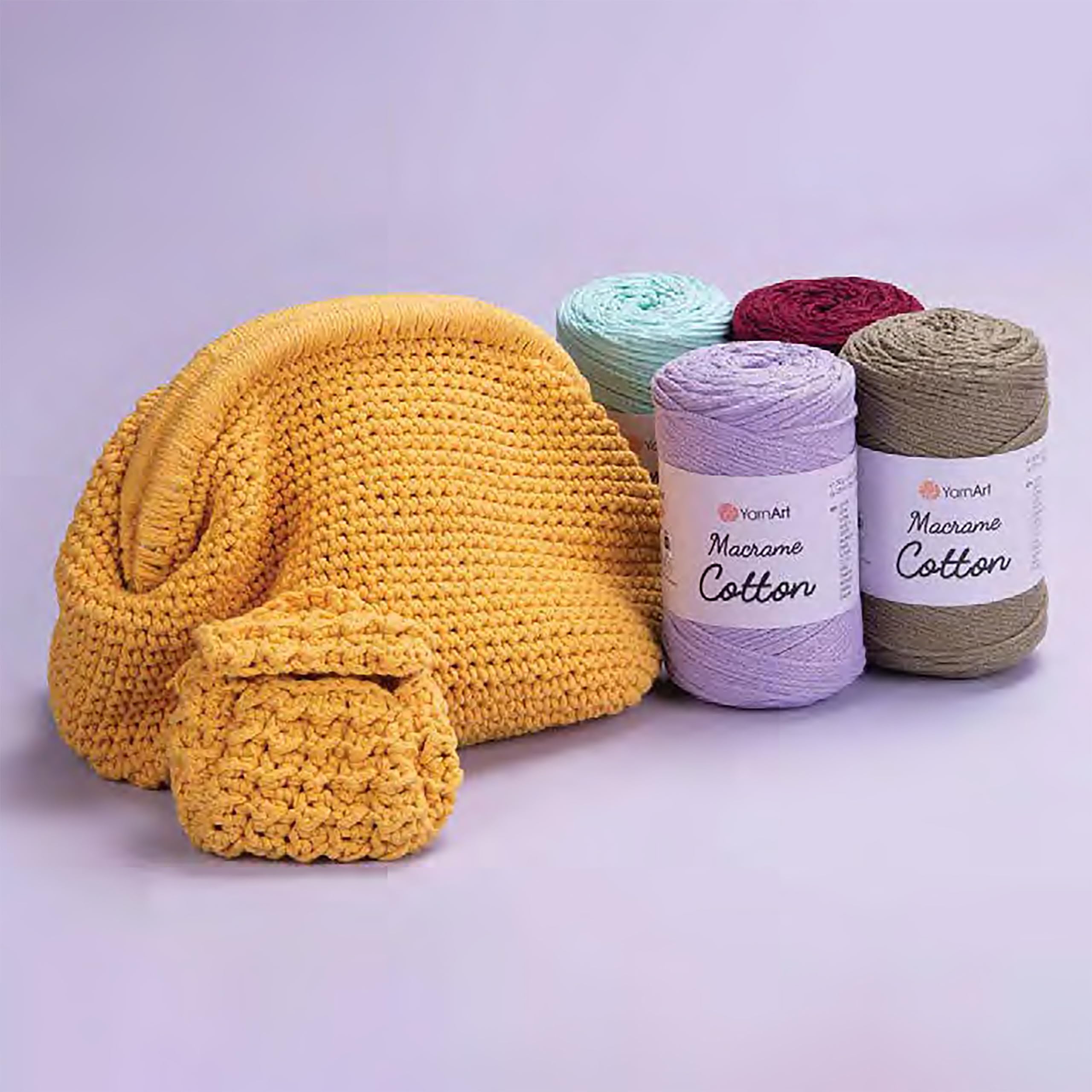 Hilo de macramé de algodón para manualidades, tejido y ganchillo, manualidades únicas de macramé, 8.80 onzas, 246.06 yardas, 80% algodón, hilo de macramé, peso, mediano (761-azul mezclilla) 7