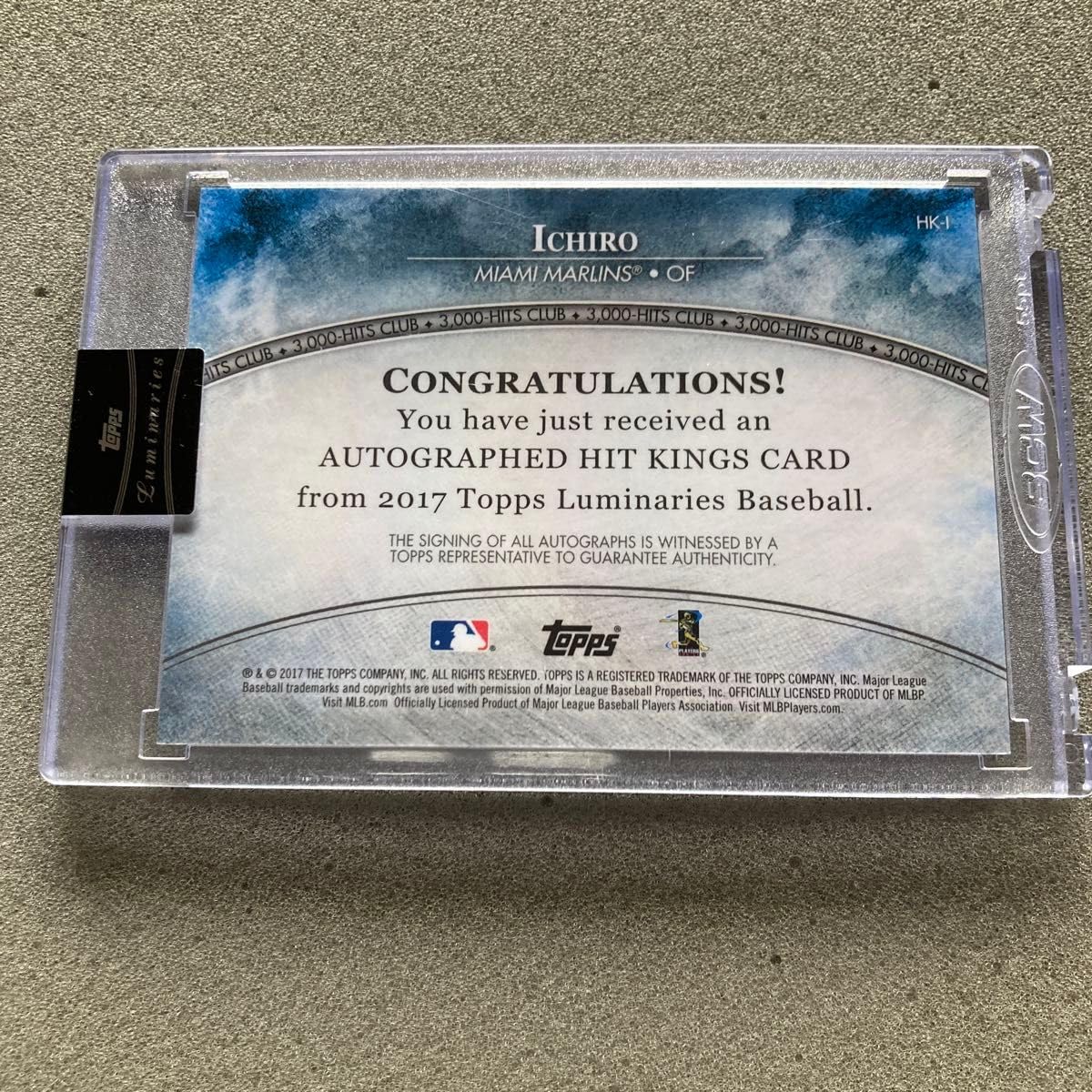 topps イチロー　sketch　マーリンズ ３０００本安打クラブ　１点物 topps イチロー sketch マーリンズ 3000本安打クラブ 1点物