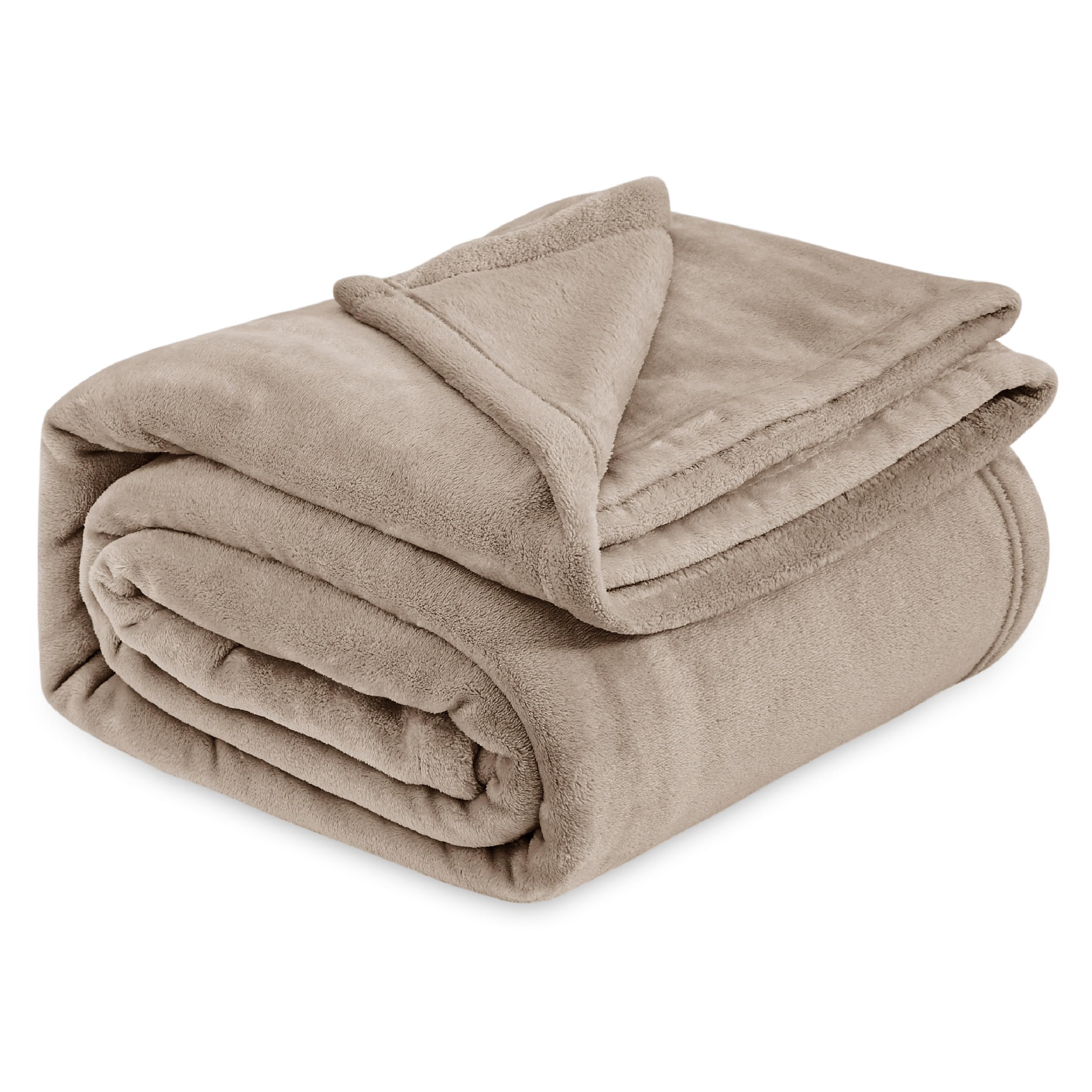 Bedsure Plush Blanket Fleece Blanket – Soft Warm Living Blanket, Sofa Blanket XXL, Large Blanket for Sofa, Living and Plush Blankets 220 x 240 cm, Light Brown OEKO-TEX STANDARD 100