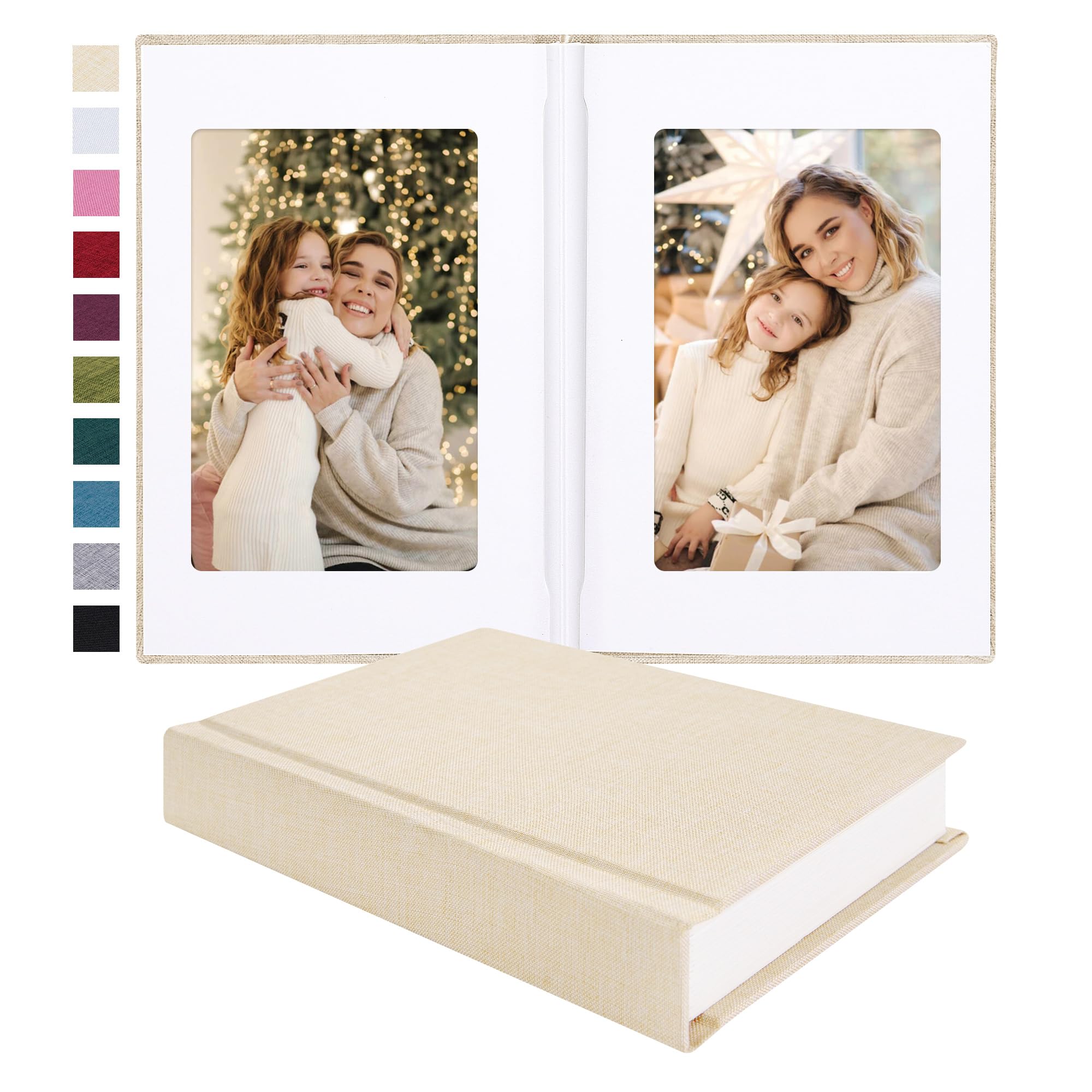 Amazon.com: Pssoss 4x6 Photo Album with Writing Space, Linen Cover