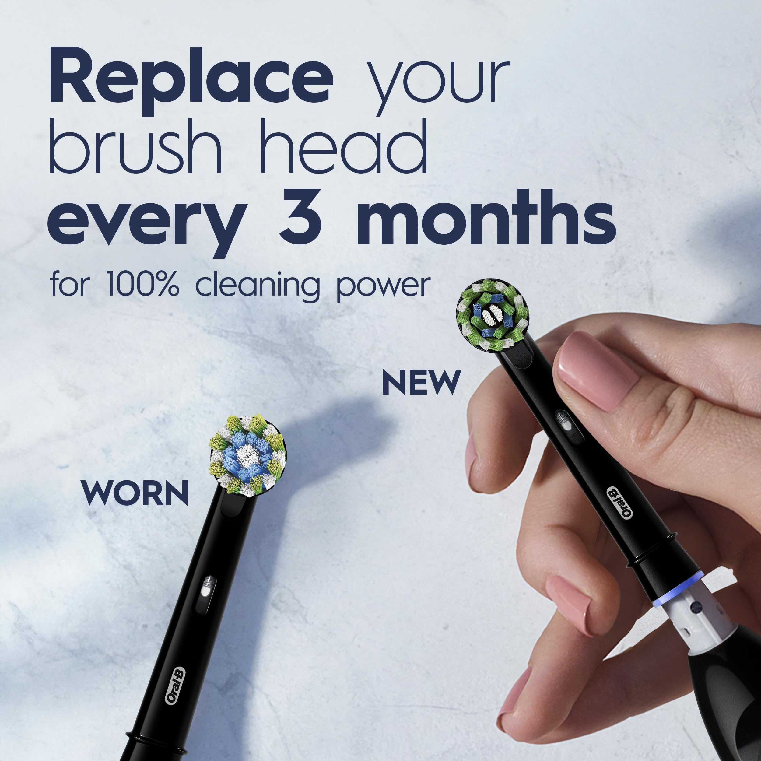 Oral-B Pro 100 CrossAction, Battery Powered Toothbrush, Black, 1 Count (Pack of 1)