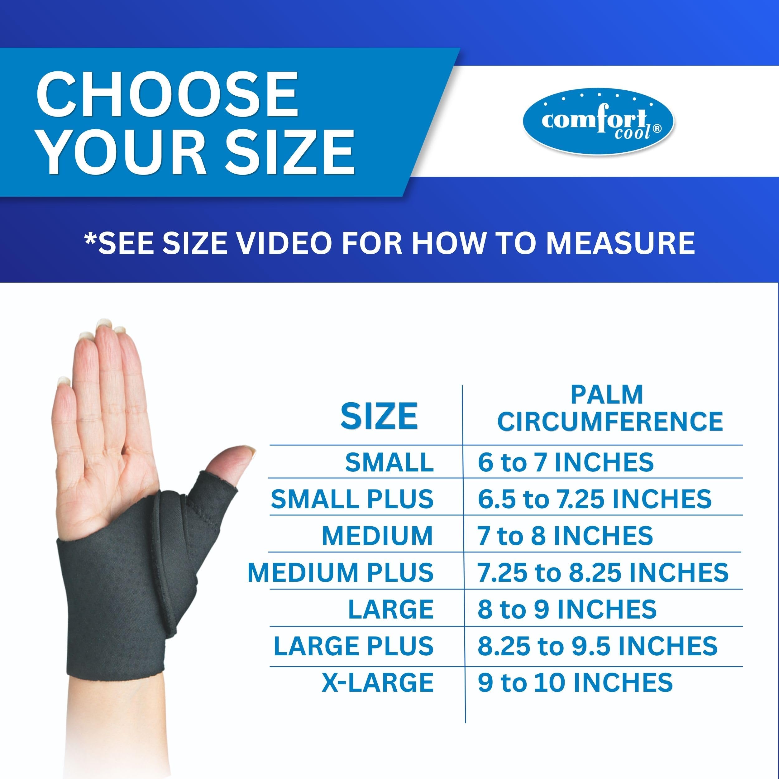 Comfort Cool Férula de abducción de pulgar CMC, grande Plus, derecha