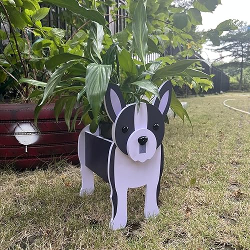 Miniatura 6 de Maceta para perros, bonita maceta de animales para decoración de jardín al aire libre, contenedor de almacenamiento de plantas Boston Terrier para