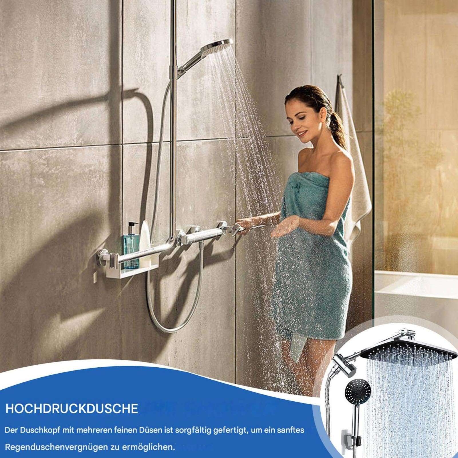 Cabezales de ducha de mano Spray, cabezal de ducha de lluvia a alta presión | 5 modo, varilla de ajuste inteligente, filtro de cabeza
