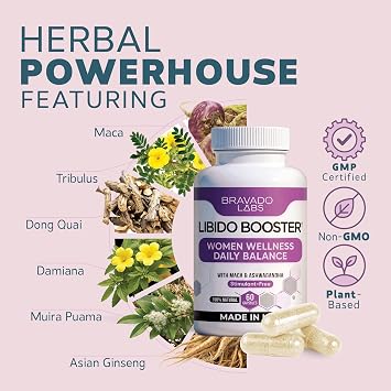 Female Libido Booster for Women Advanced Womens Intimacy & Confidence Support Plant-Based Herbal Blend with Maca, Ginseng & L-Arginine Made in USA 60 Capsules