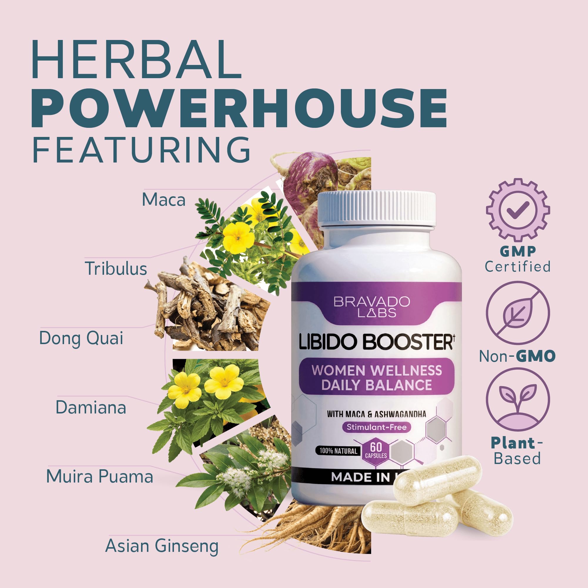 Female Libido Booster for Women Intimacy & Confidence Support, 60 Capsules — Amazon image 3