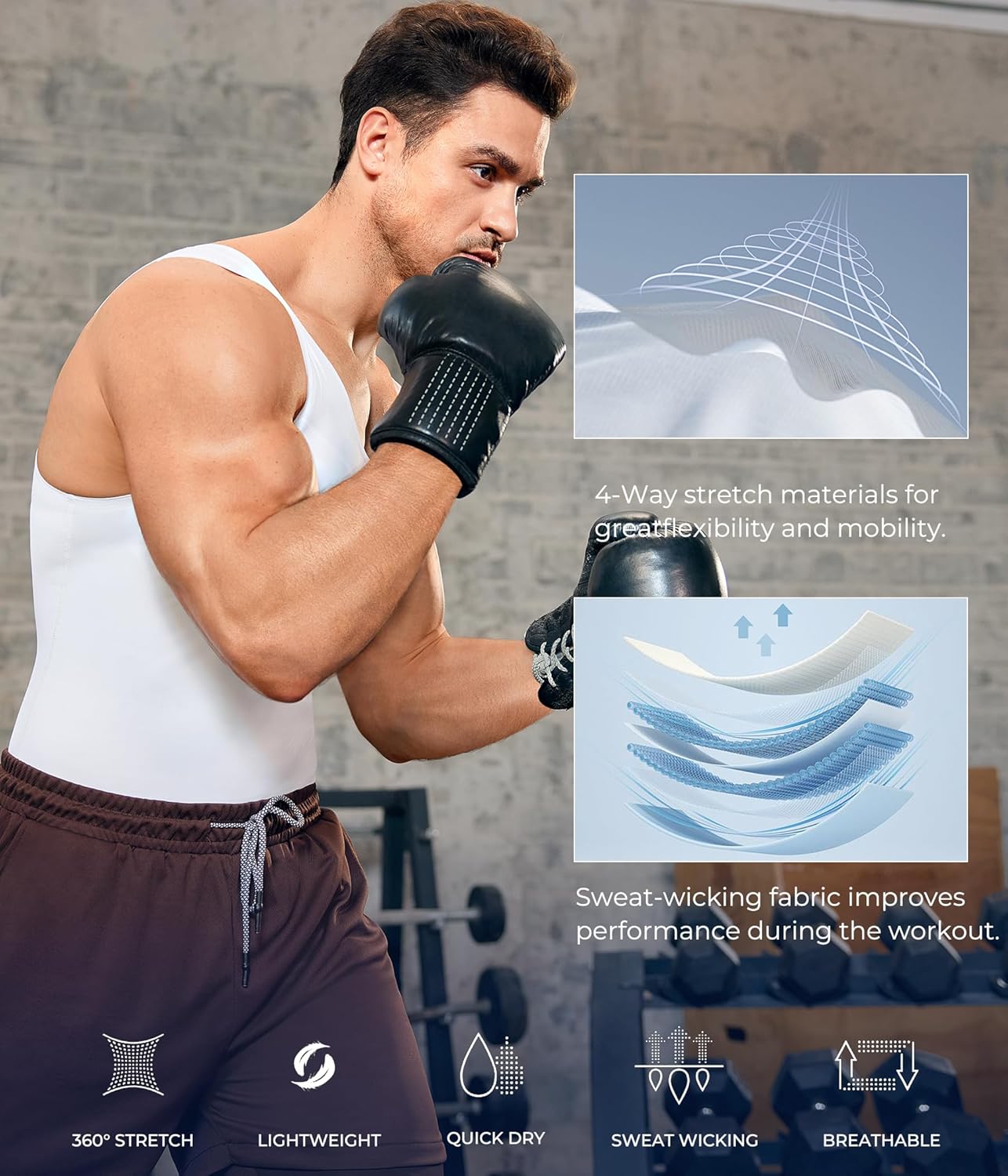 TAILONG Compression Shirt Men - Slimming Undershirt Body Shaper Vest, Compression Tank Top Shapewear Tummy Control - Image 6