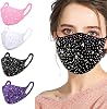 Reusable Cloth Women Face Mask, Washable Breathable Designer Cotton Layer Fabric Fashionable Adjustable Ear Loops Pretty Floral Mouth Covering mascarilla for Adult Man Gift Outdoor Activities