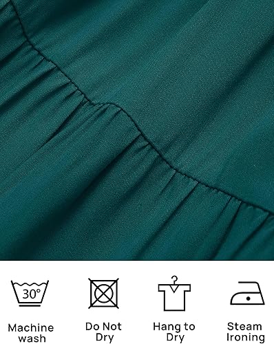 Miniatura 6 de ZESICA Mini vestido corto de verano bohemio 2026 con cuello cuadrado, manga abombada, hombros descubiertos, fruncido, escalonado, casual,