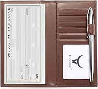 Vista 1 de HISCOW Funda de cuero suave para chequera y tarjetero con divisor - Piel de becerro italiana, Marrón, Contemporáneo