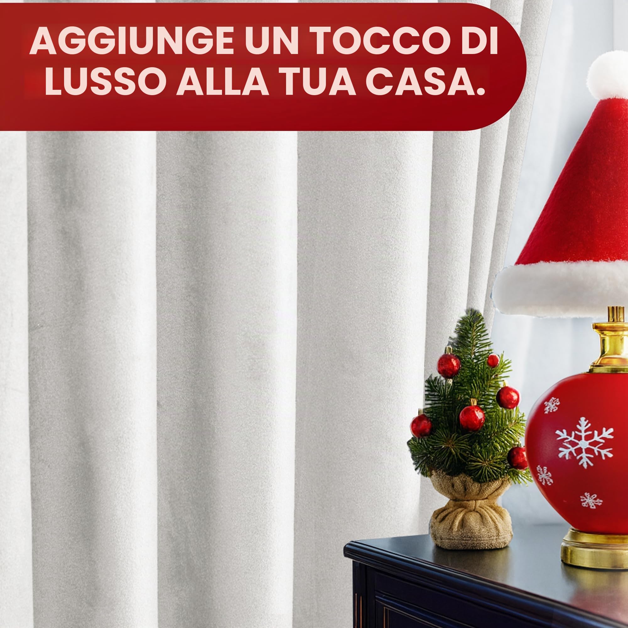 Deconovo Tende per Interni Eleganti in Velluto – Set di 2 Pannelli Moderni con Occhielli, 140x290 cm, Bianco, Decorative per Finestre di Camera da Letto, Salotto e Soggiorno