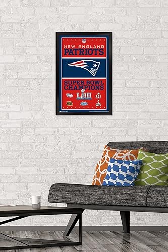 Miniatura 6 de Trends International NFL New England Patriots - Póster de pared de Champions 19, 22.375 x 34 pulgadas, versión premium sin marco