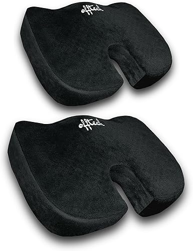 offtech Paquete de 2 cojines de asiento de escritorio, cojín de asiento para aliviar el dolor de ciática, espuma viscoelástica de gel refrescante