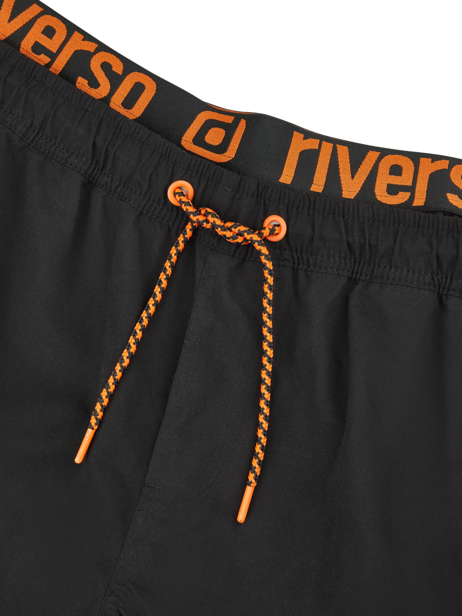 riverso RIVBobby - Costume da Bagno da Uomo, Pantaloncini Corti, Estivi, Sport, Spiaggia, con Coulisse, 100% Poliestere, Nero, Verde, Arancione, Rosso, S, M, L, XL, XXL, 3XL, 4XL, 5XL