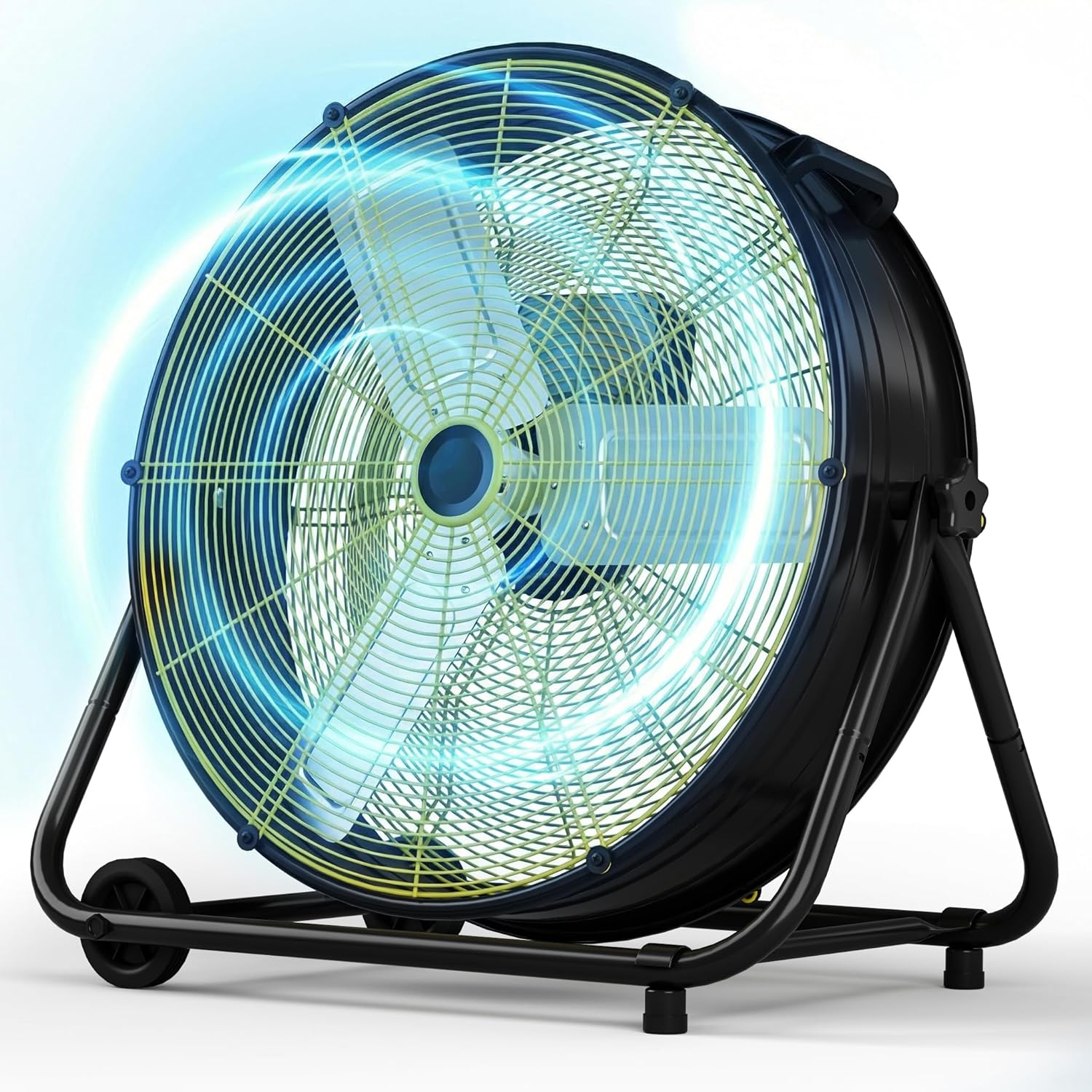 Manastin 24 Inch Industrial Drum Fan, 8800 CFM High Velocity Floor Fan, 3-Speed Heavy Duty Metal Shop Fan for Warehouse, Garage, Workshop - ETL Listed,320W