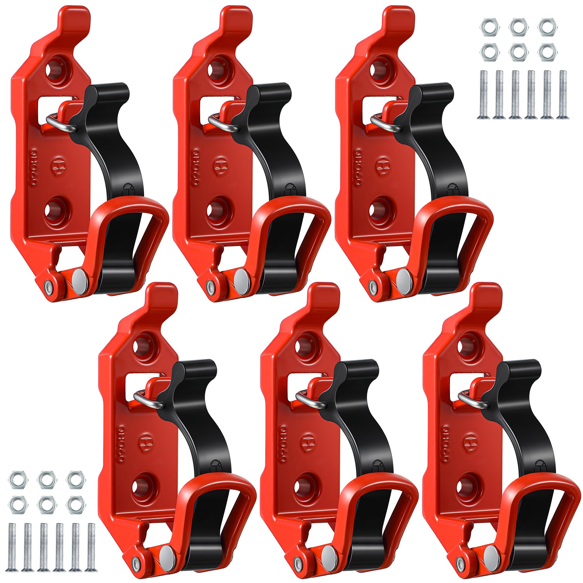 Saillong Shovel Mount for Roof Rack, Metal Rubber Clamps, Wall Mounting Brackets, Quick Release Axe Holder Mount Kit, Car Accessories for Roof Rack Truck Boats Military Equipment and Tools (6 Pcs)