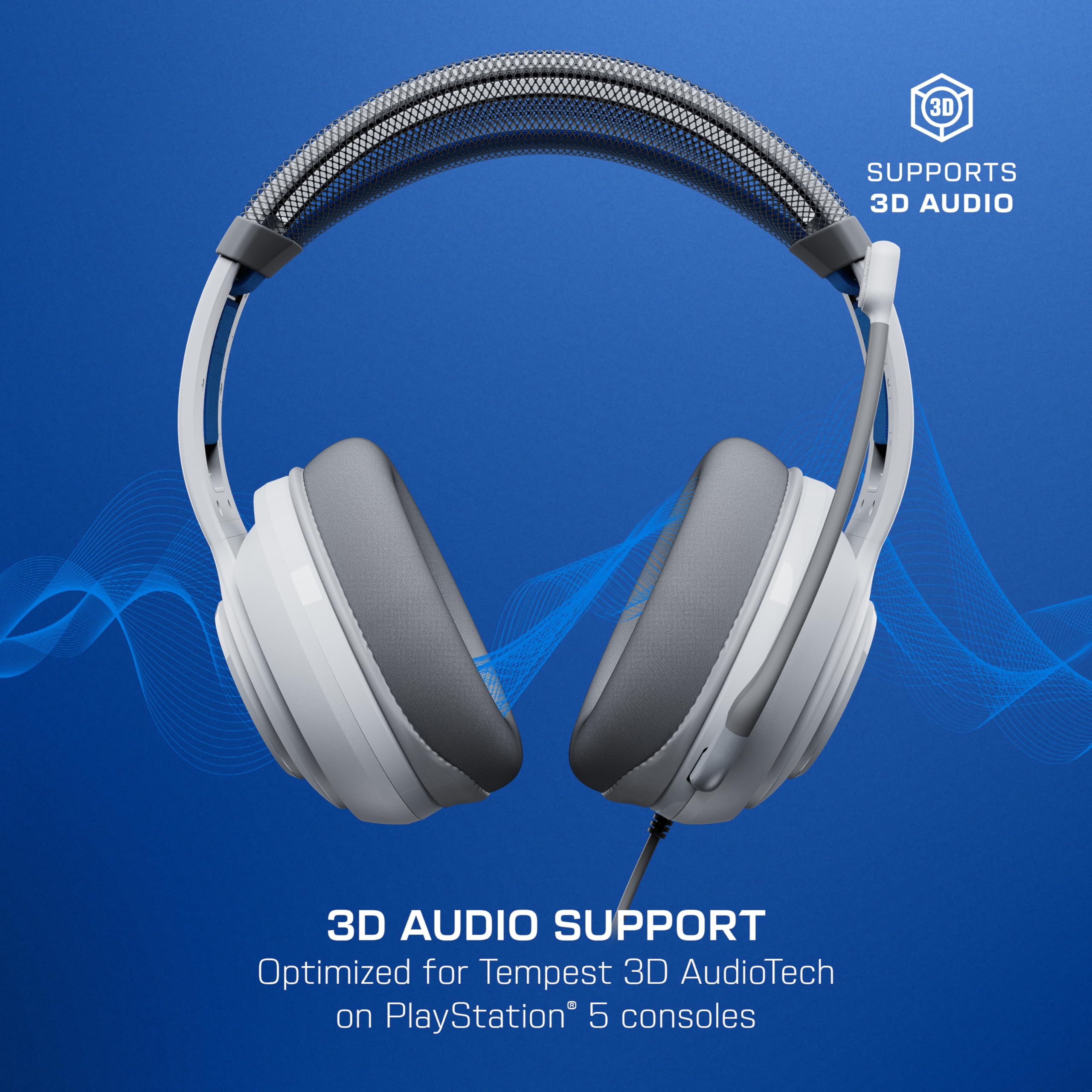 Turtle Beach Atlas 200 Blanco Auriculares de Juego con Cable con Licencia Oficial para PlayStation, PS5, PS4, transductores Nanoclear de 50 mm, micrófono con función de Silencio al abatir